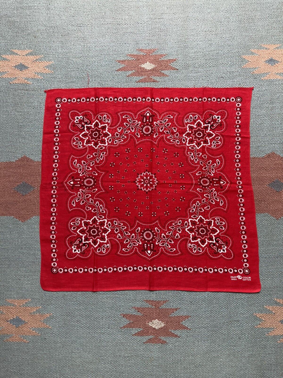 Vintage Vtg trunk up elephant bandana handkerchief paisley cotton Size ONE SIZE - 2 Thumbnail