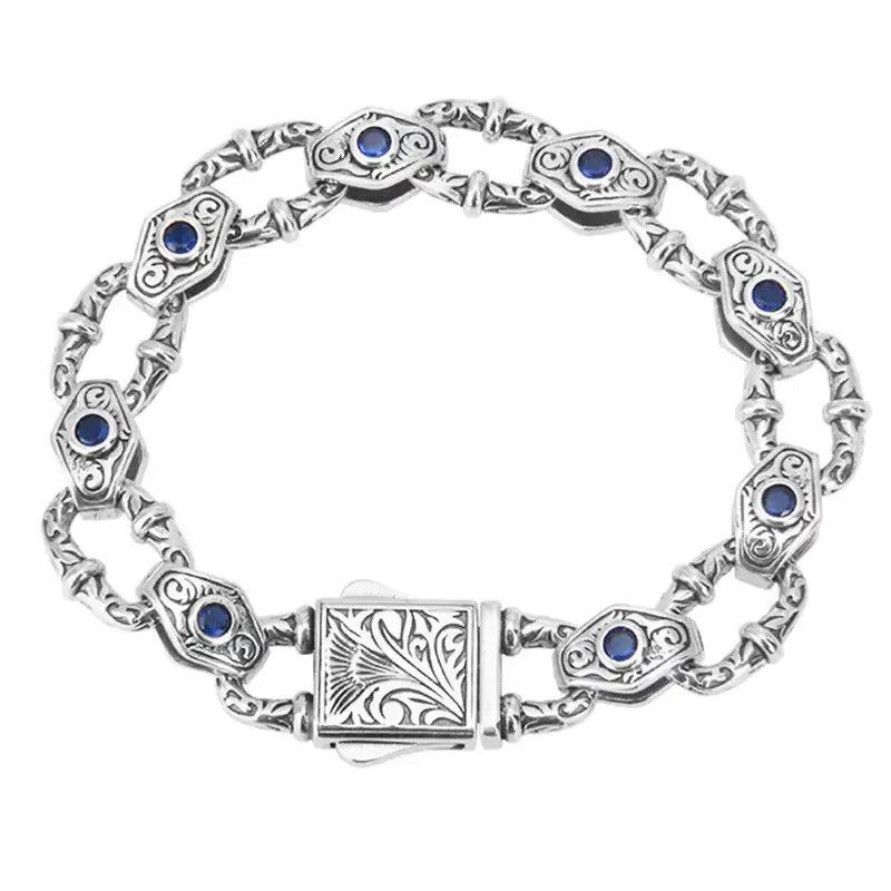 Jewelry × Vintage Cuff Bracelet Retro Embossed Arabesque Locomotive Size ONE SIZE - 6 Thumbnail