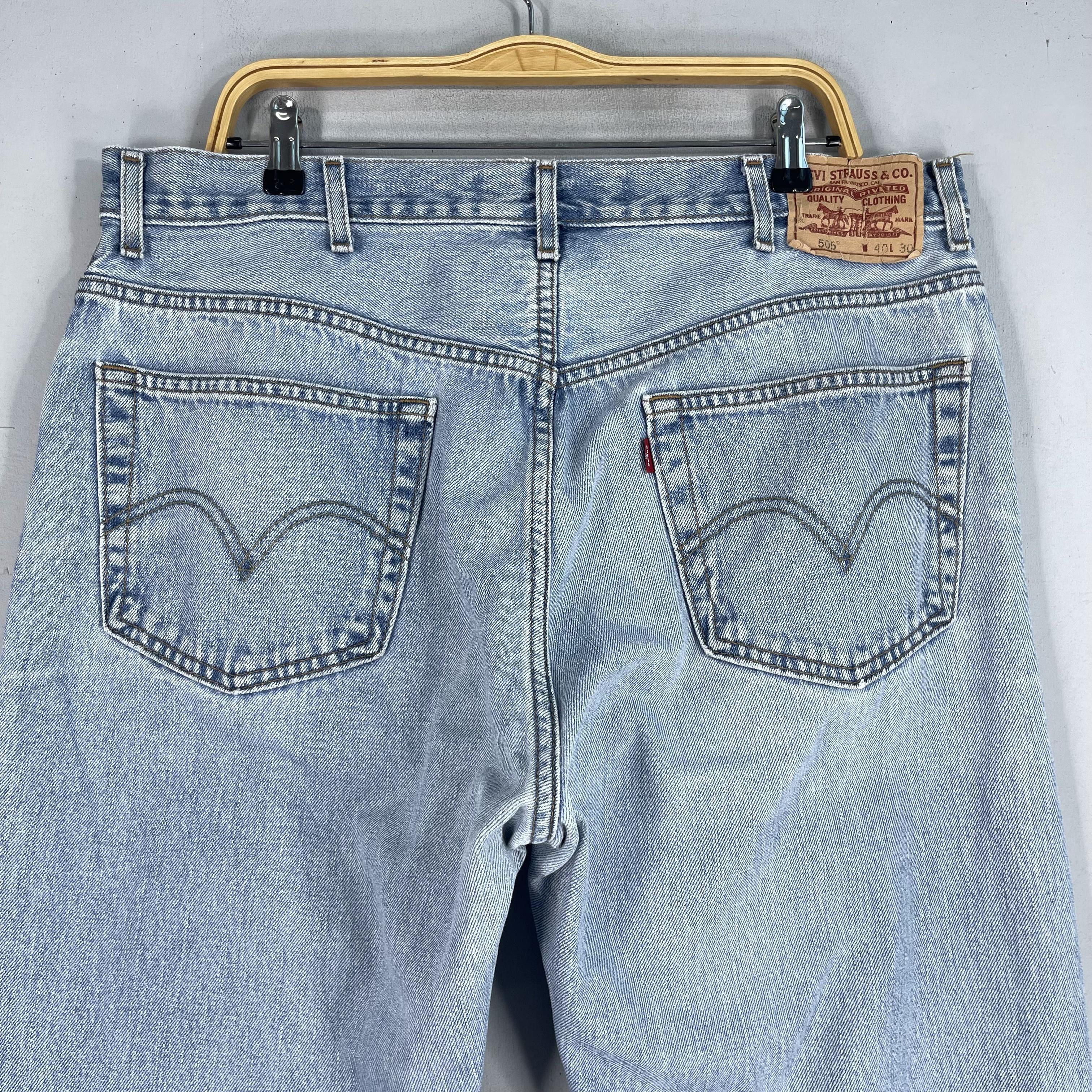 Levi's × Vintage W38 L29 Vintage Levis 505 Distressed Light Blue Wash Jeans Size US 38 / EU 54 - 9 Thumbnail