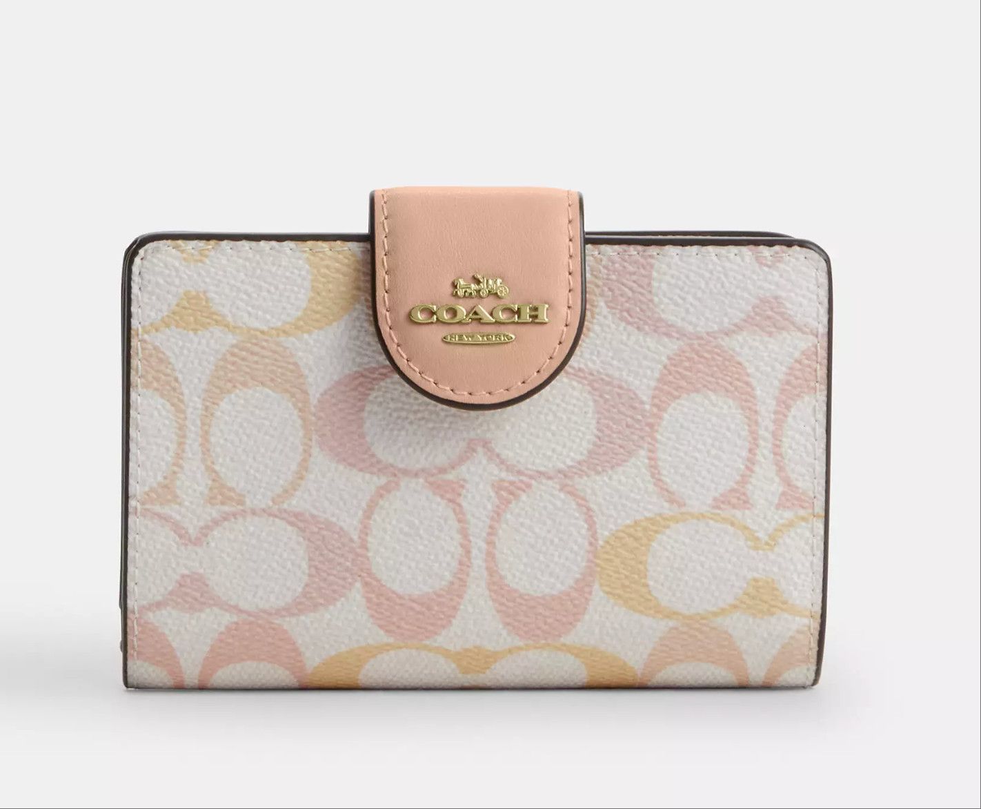 Coach Medium Corner Zip Wallet In Pretty Signature Canvas CEC31 Size ONE SIZE - 5 Thumbnail