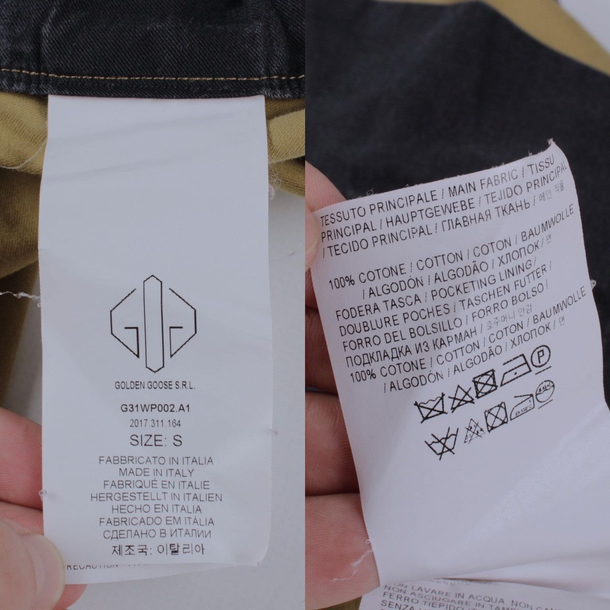 Designer × Golden Goose GOLDEN GOOSE Oversized Olive Khaki Cotton Chino Pants Size US 31 - 19 Thumbnail