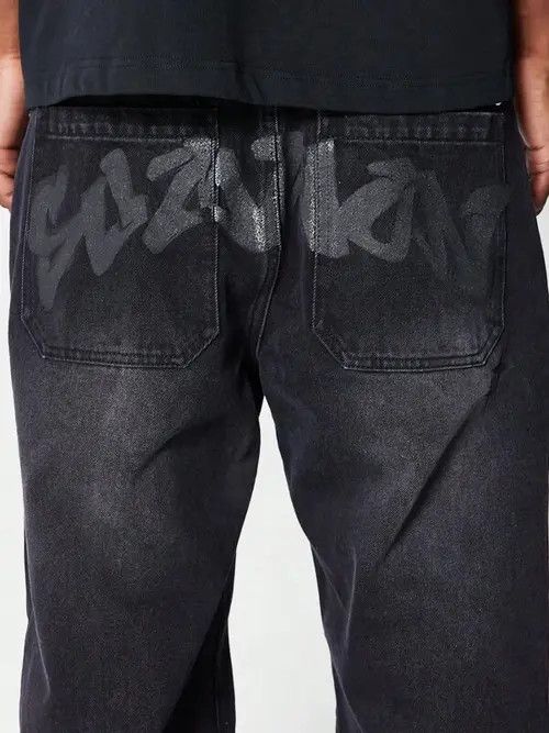 Japanese Brand × Vintage Loose Fit Jean Graphic Print Drip Size US 32 / EU 48 - 1 Thumbnail