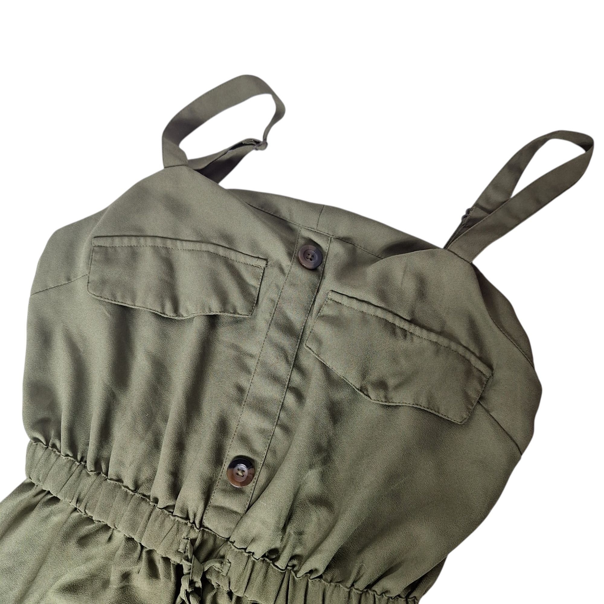 Other Charlotte Russe Utility Mini Dress Large Olive Green Safari Size L / US 10 / IT 46 - 1 Thumbnail