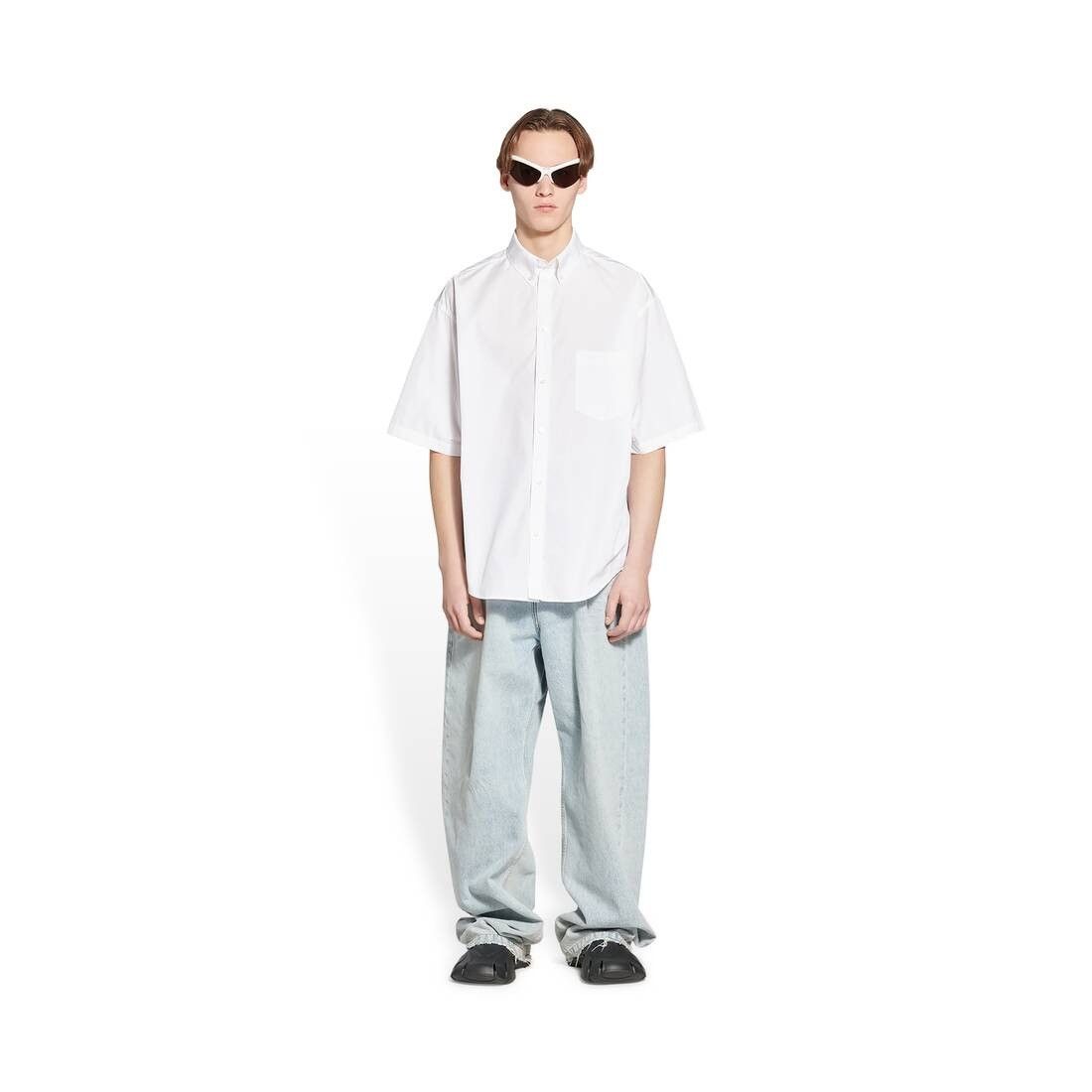 Balenciaga o1in1g0425 BB Icon Short Sleeve Shirt in White Size US S / EU 44-46 / 1 - 2 Thumbnail