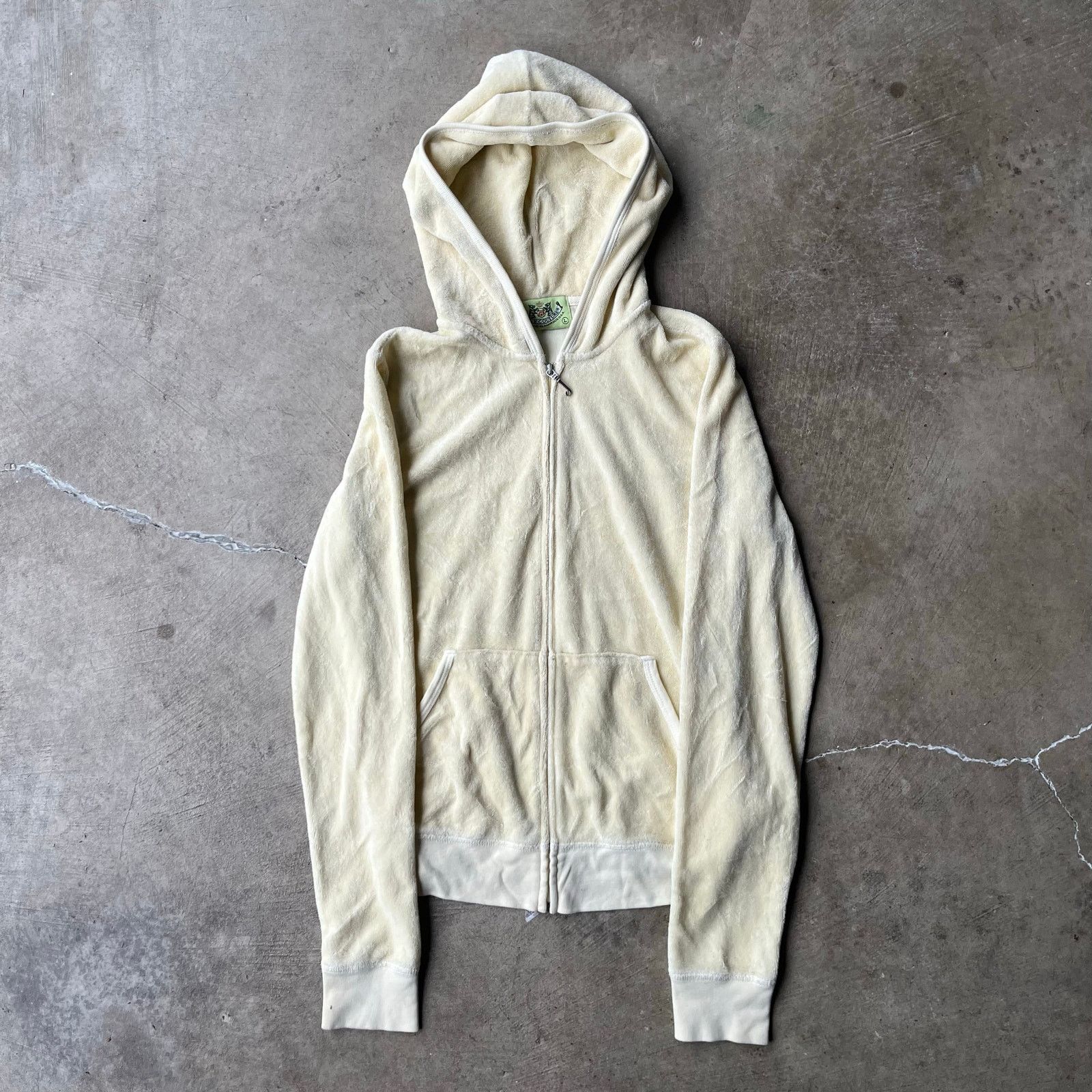 Vintage VINTAGE JUICY COUTURE VELOUR HOODIE ZIP WOMENS L YELLOW Size L / US 10 / IT 46 - 1 Thumbnail