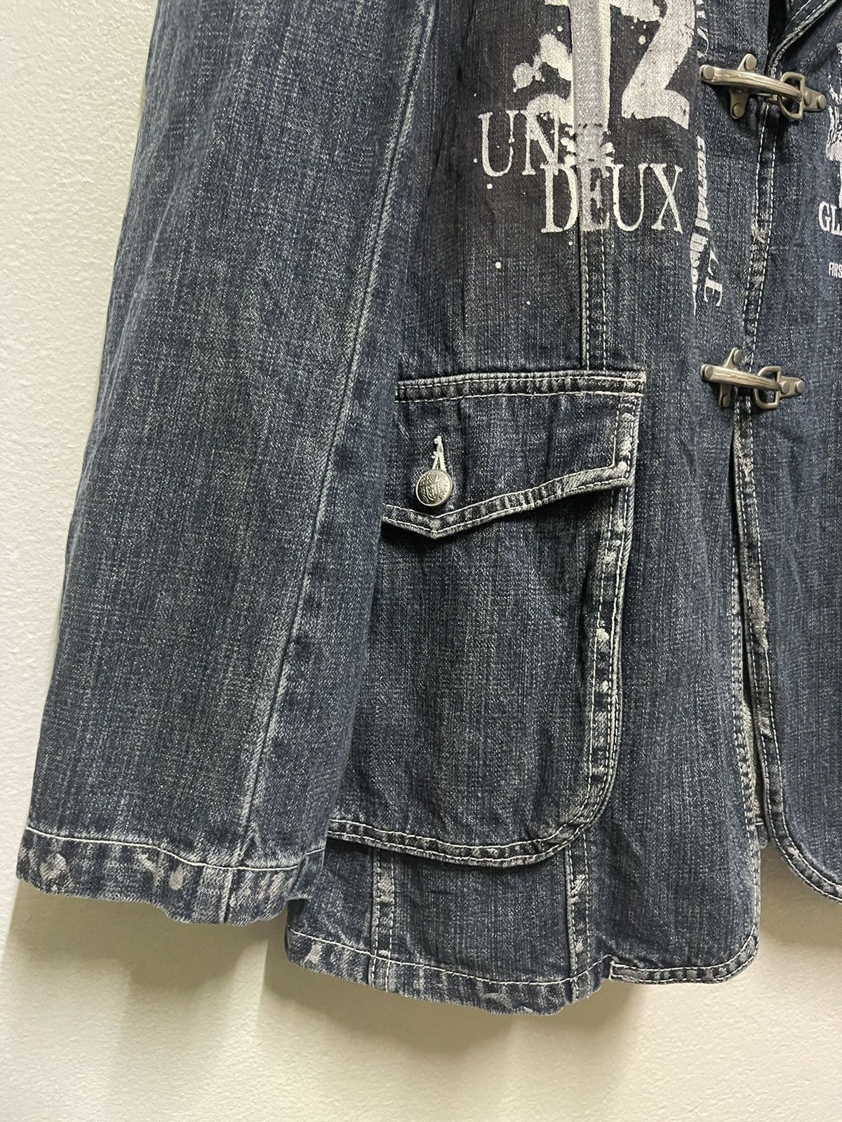 Japanese Brand Funky Devil Skull Printed Denim Jacket Blazer Size US XL / EU 56 / 4 - 3 Thumbnail