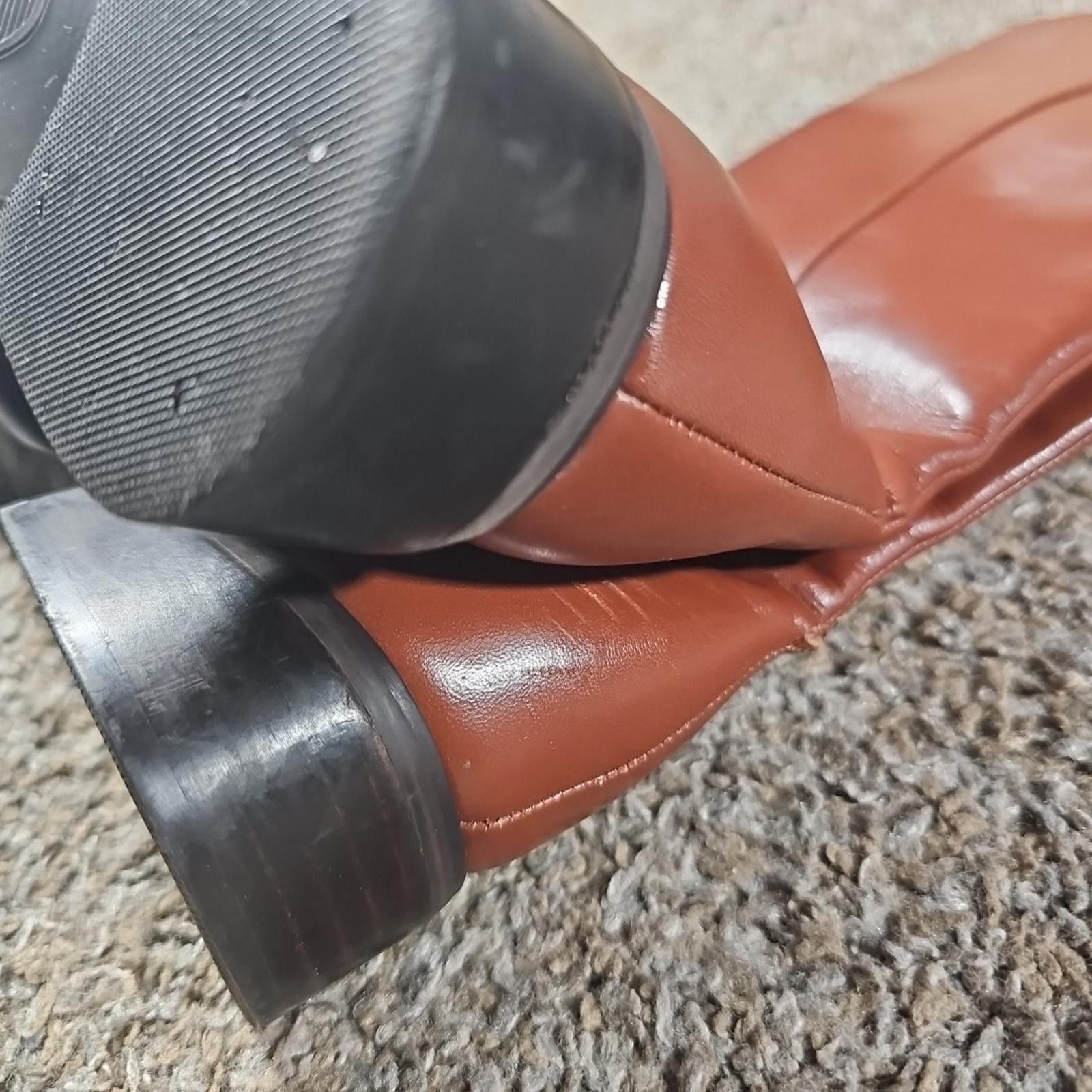 The Unbranded Brand Brown Genuine Leather Side Zip Boots 6M Size US 6 / IT 36 - 6 Thumbnail