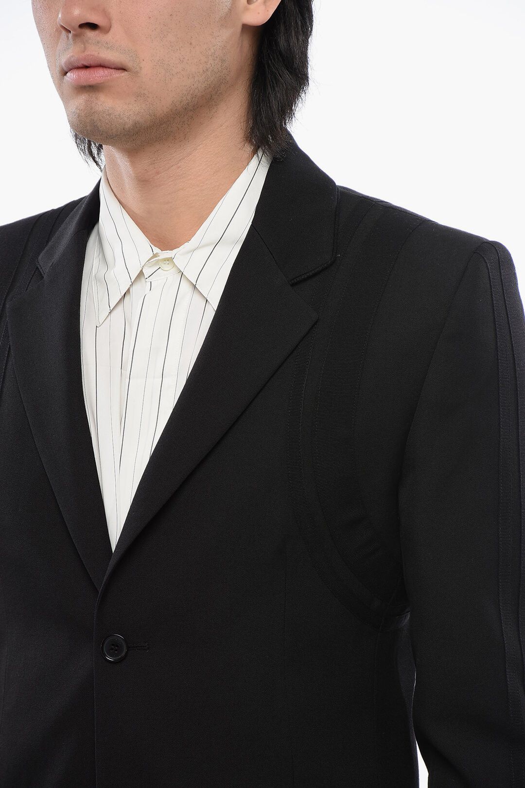 Off-White og1mm1025 Virgin Wool Formal Vars Blazer in Black Size US M / EU 48-50 / 2 - 3 Thumbnail