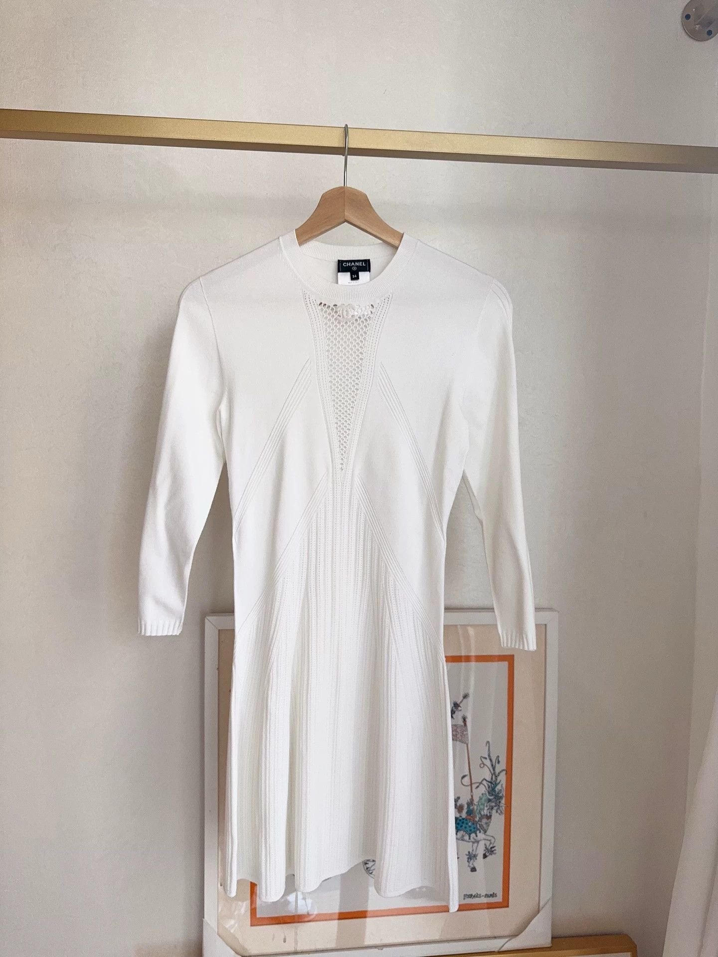 Chanel Chanel 24B White Cutout CC Knit Dress 34 Size XS / US 0-2 / IT 36-38 - 1 Thumbnail
