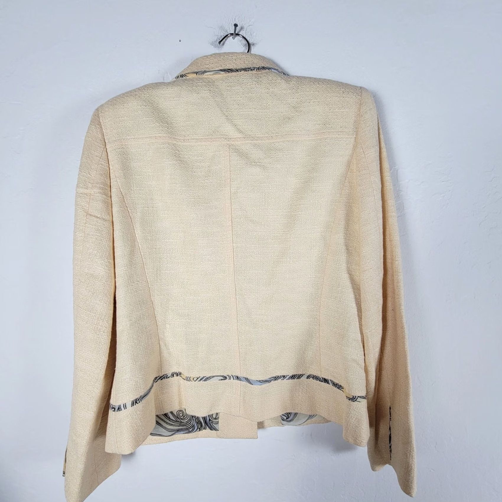 Vintage Sigrid Olsen Blazer Jacket Women's Tweed Size 12 Yellow Paisley Trim New with Tags Size XL / US 12-14 / IT 48-50 - 2 Thumbnail