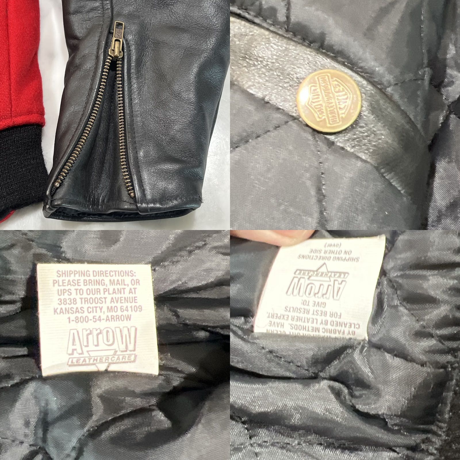 Harley Davidson Vintage Harley Davidson Jacket Womens Small Moto Black Red Gold Embroidery Wool Size S / US 4 / IT 40 - 8 Thumbnail