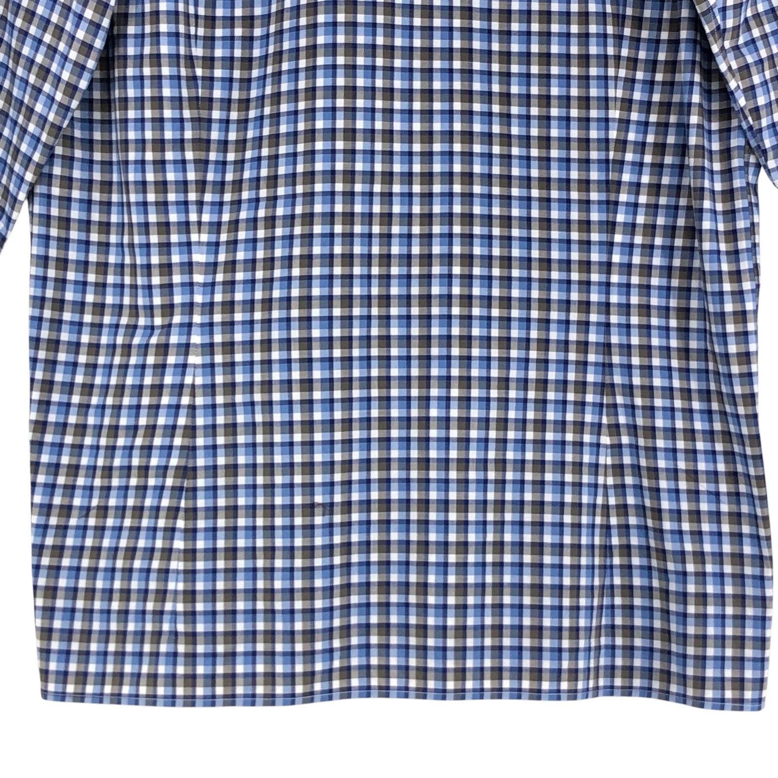 Canali Canali Size L Shirt Casual Button Down Plaid Check Blue Gray Size US L / EU 52-54 / 3 - 10 Thumbnail