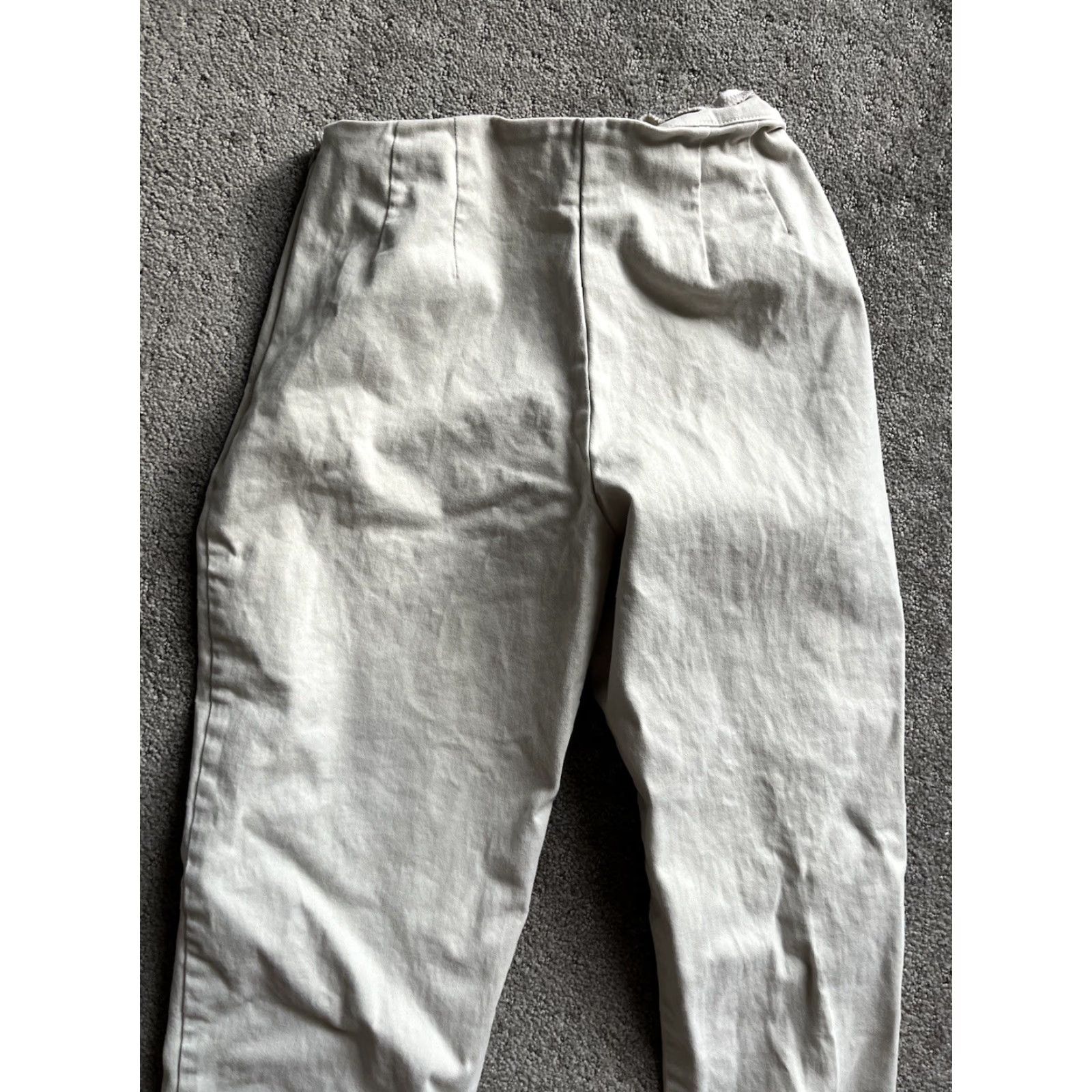 Ann Taylor ANN TAYLOR Pants Beige Side Zip Button Accent 2 Ankle Wide-Leg Stretch Regular Women Size 2 Beige Size 26" / US 2 / IT 38 - 4 Thumbnail