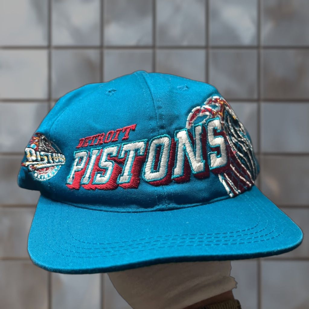 VINTAGE Sports Specialties Detroit Pistons Snapback Hat 90s Men One Size Blue Snapback Pistons Mens Hats 90s