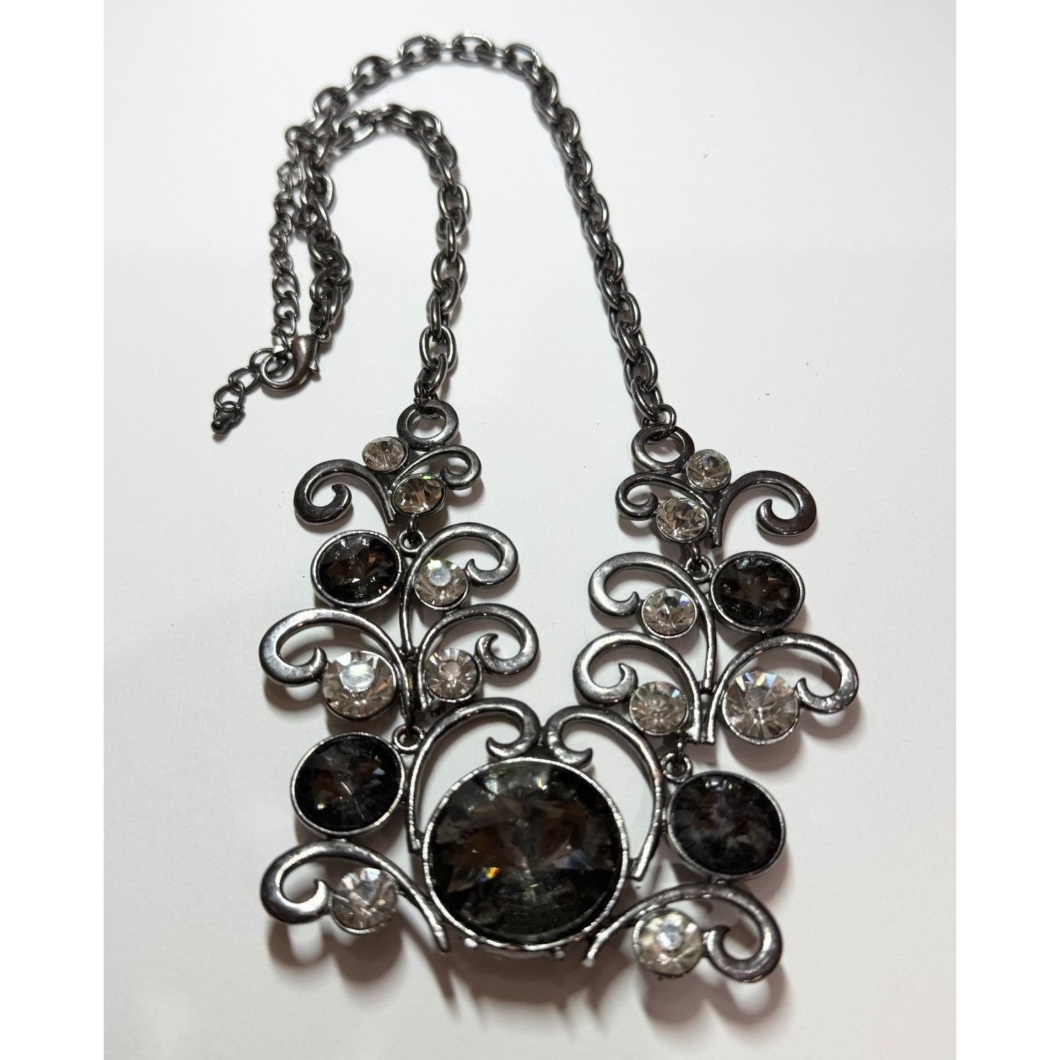 Other Large rhinestone hematite chain Pendant necklace Size ONE SIZE - 1 Thumbnail