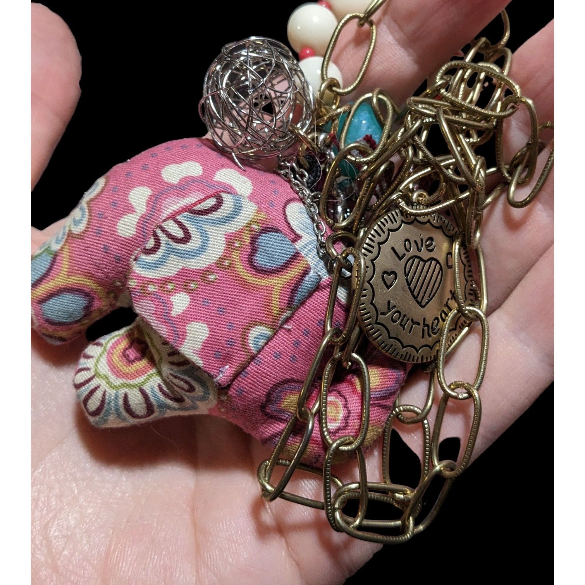 Other Cottagecore Pink Plush Elephant Necklace Size ONE SIZE - 3 Thumbnail