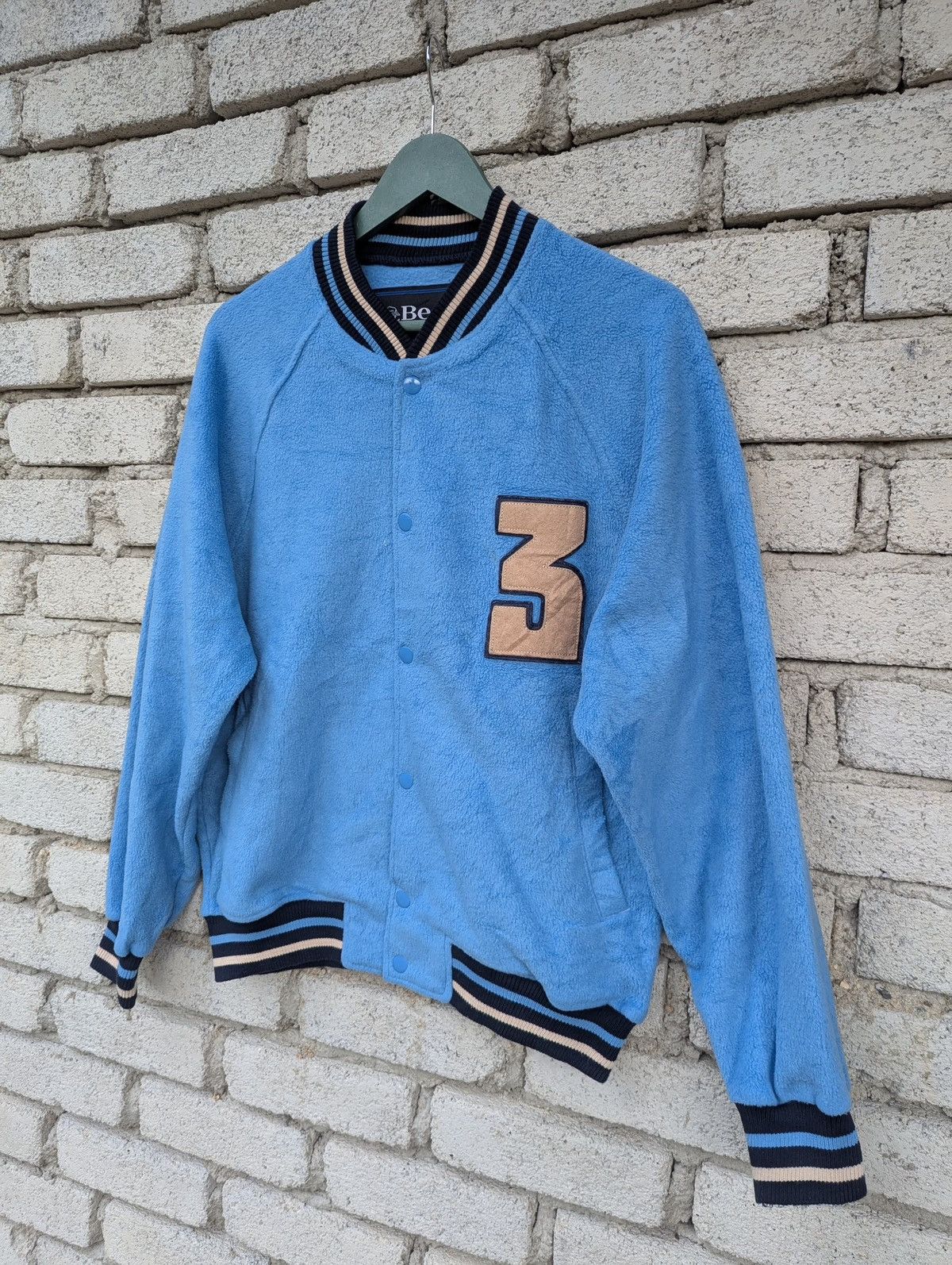 Other Bear Varsity Jacket Light Blue Fleece Letterman Style Size US M / EU 48-50 / 2 - 5 Thumbnail
