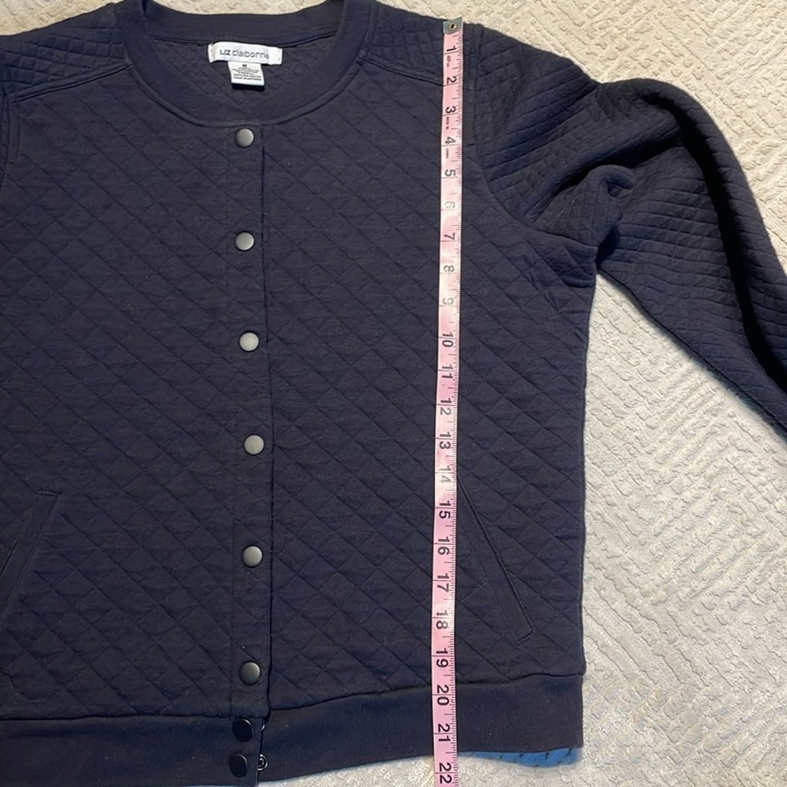 Liz Claiborne Liz Claiborne W’s M Quilted Snap Jacket / cardigan Navy blue Size M / US 6-8 / IT 42-44 - 8 Thumbnail