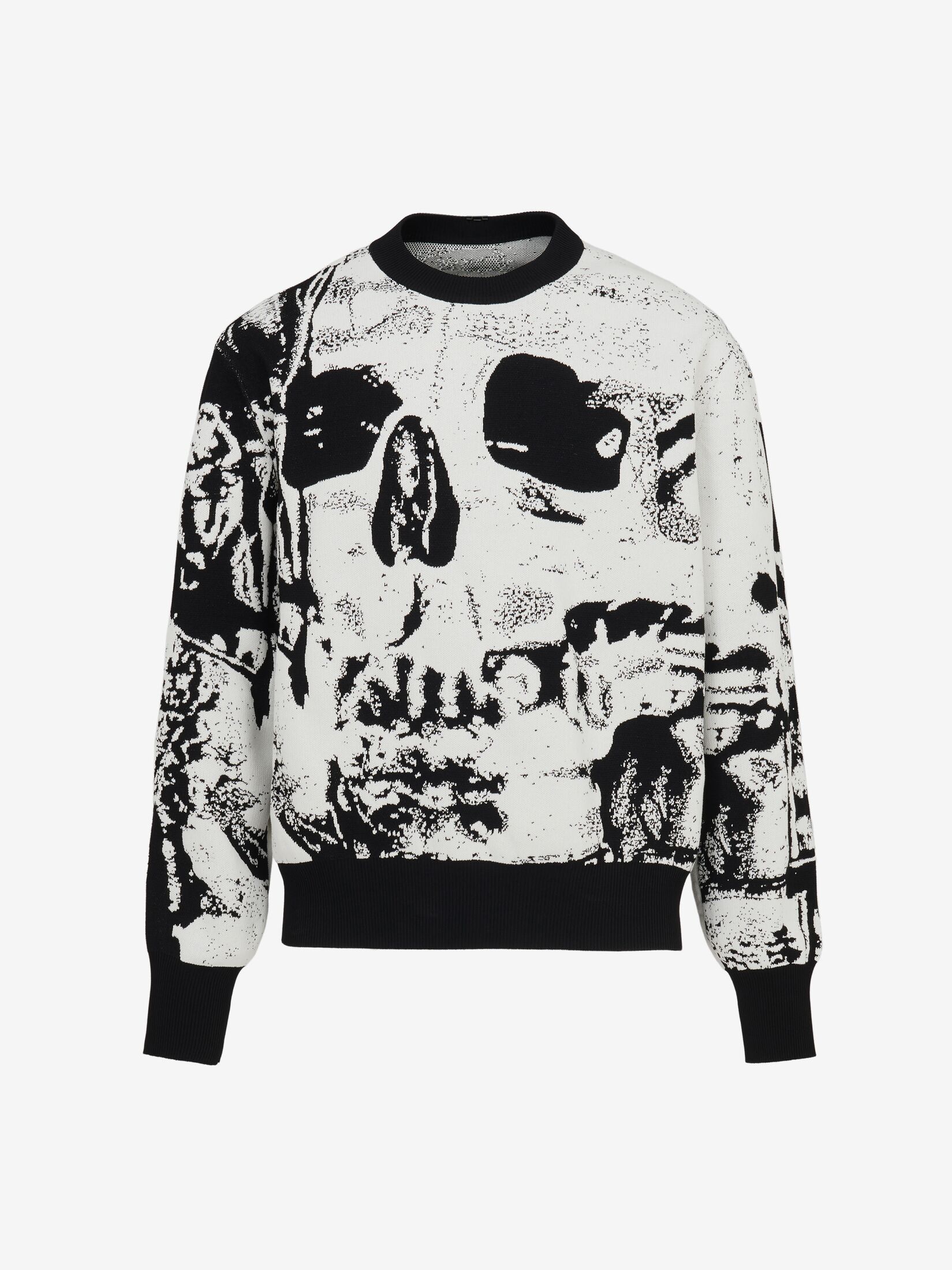 Alexander McQueen o1w1db10725 Fold Skull Jacquard Jumper in Ivory/Black Size US XS / EU 42 / 0 - 1 Thumbnail
