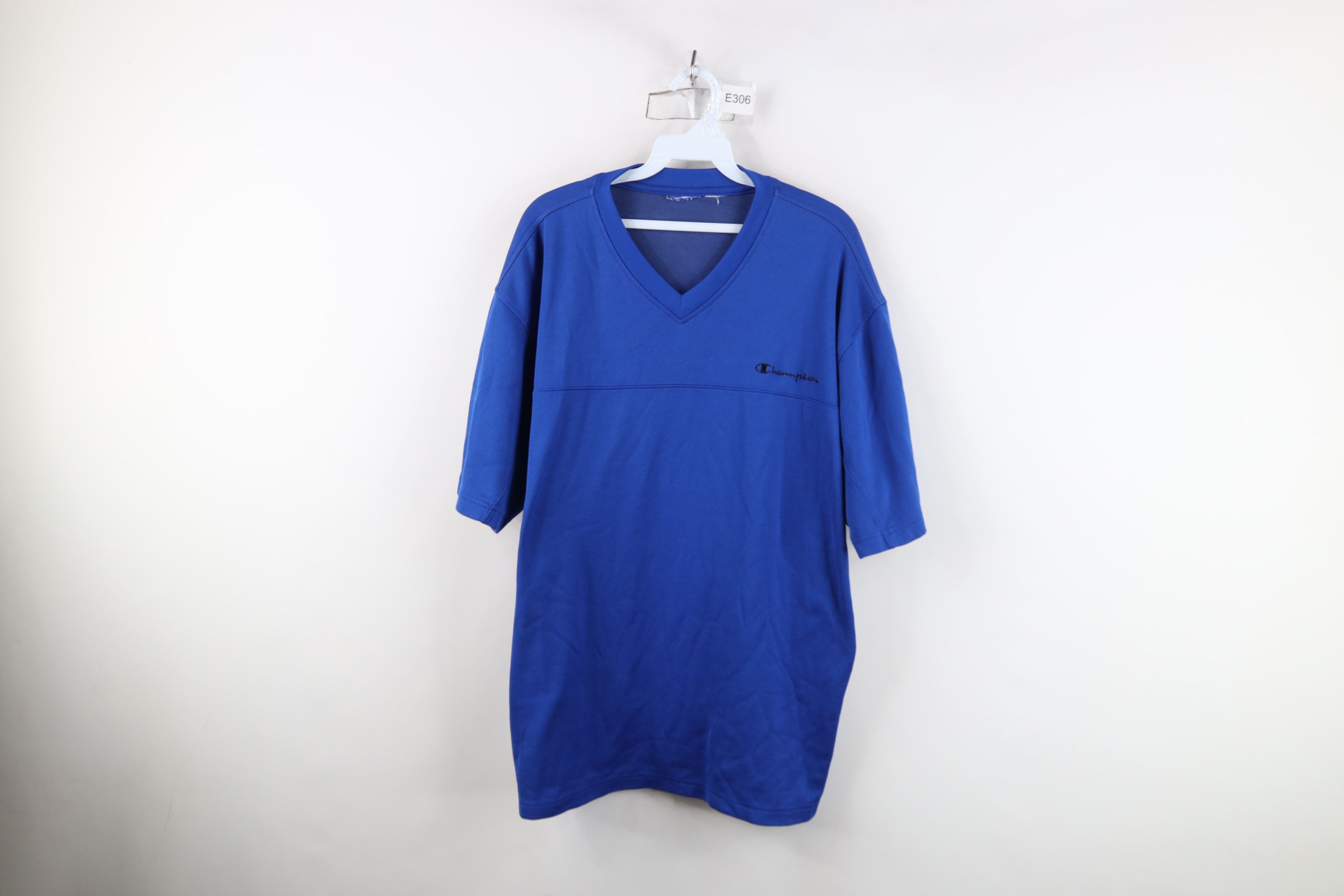 Champion Vintage 90s Champion Knit Short Sleeve Jersey T-Shirt Blue Size US XL / EU 56 / 4 - 1 Thumbnail