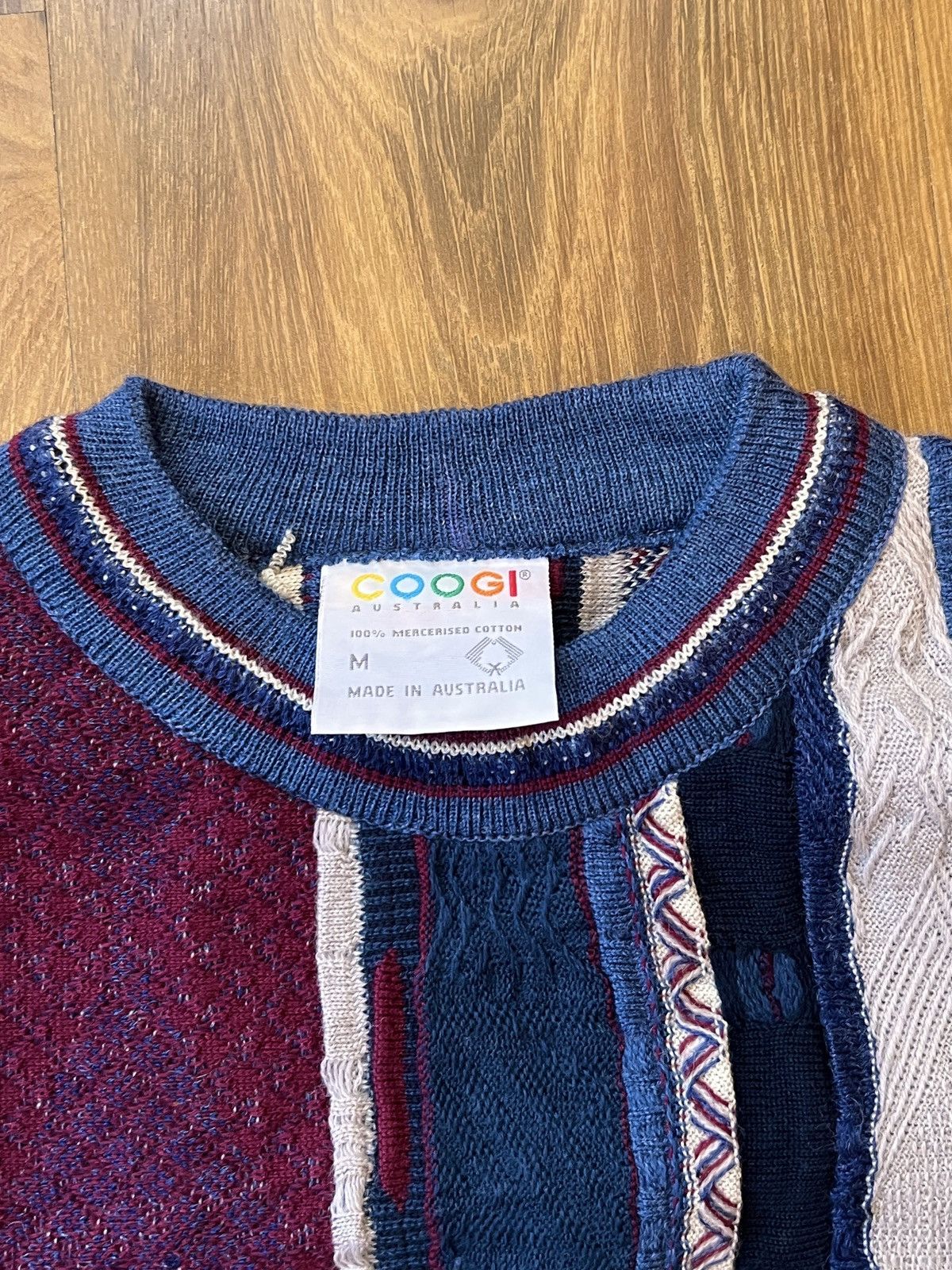 Rare Coogi 3D Knit / Sweater (Maroon/Blue/White)