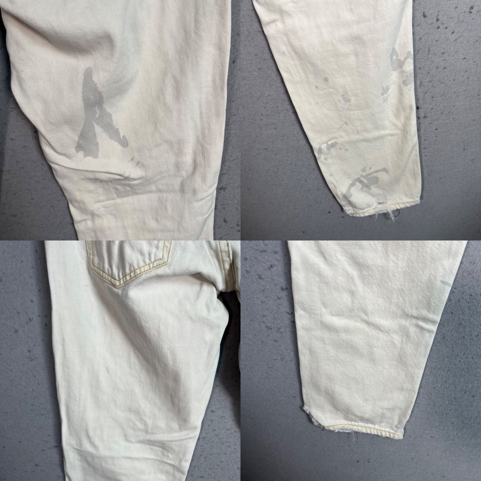 AMO VINTAGE Amo Jeans Women White Distressed Straight-Leg Moon Destroy 26 Denim Cotton Blend Mid Rise 28.5 In Inseam 30 Waist Mens Womens Girls Size 26" / US 2 / IT 38 - 9 Thumbnail