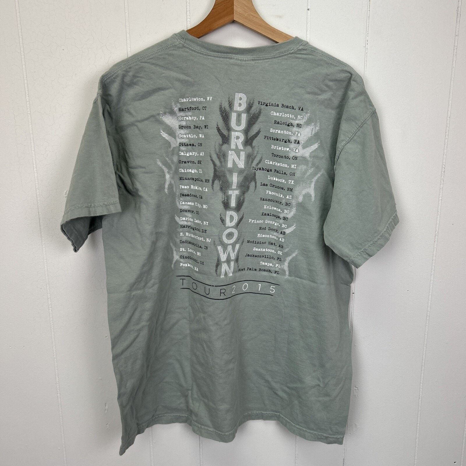 Comfort Colors Jason Aldean 2015 Burn It Down Tour T-Shirt Large Size US L / EU 52-54 / 3 - 4 Thumbnail