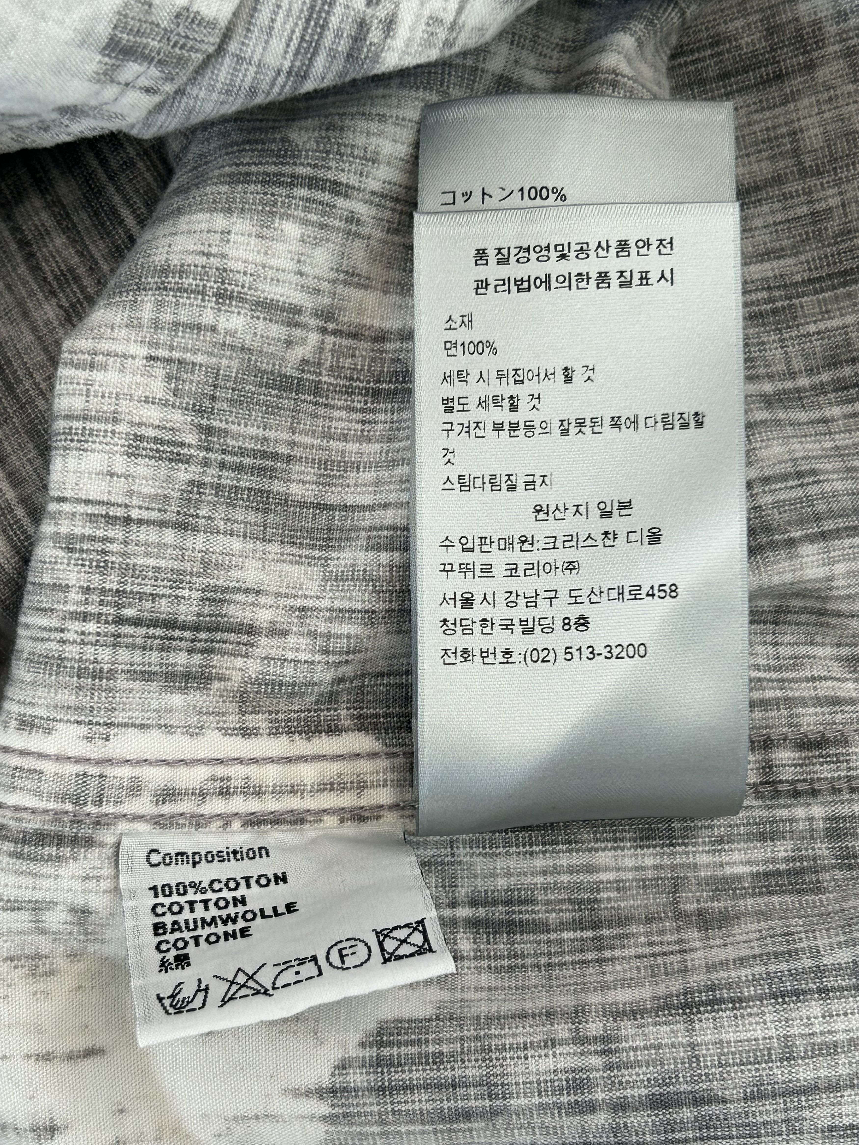Dior Dior Grey Oblique Distressed Button Up Shirt Size US M / EU 48-50 / 2 - 6 Thumbnail
