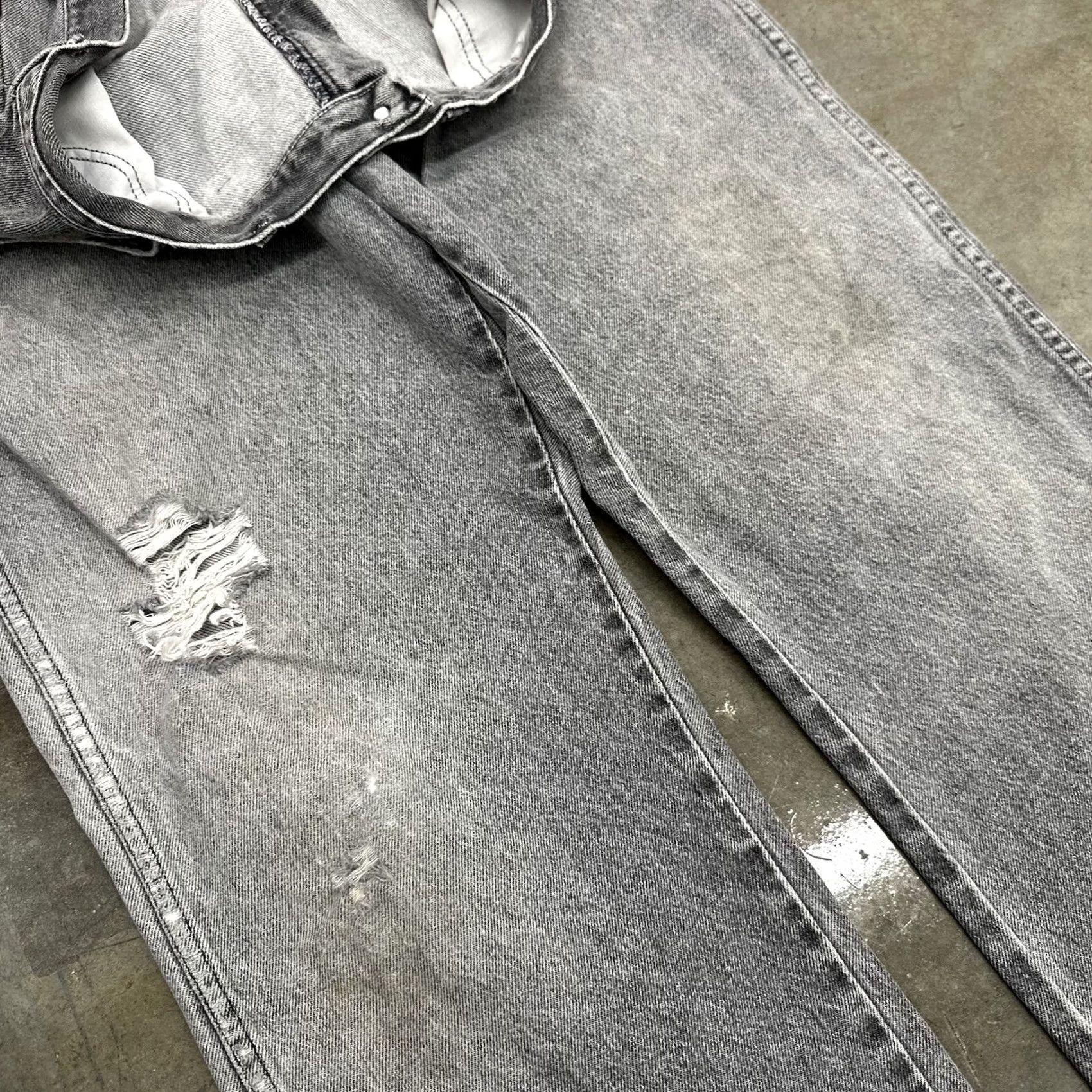 Denime VINTAGE Rustler Wranger Black Denim Jeans Distressed Faded 36 X 30 Wranger Size US 36 / EU 52 - 3 Thumbnail