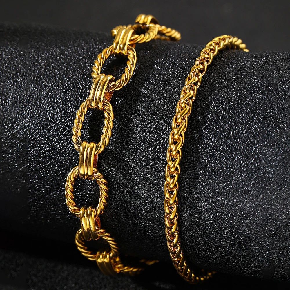 Vintage Vintage Gold Set Minimalist Bracelet Size ONE SIZE - 2 Thumbnail