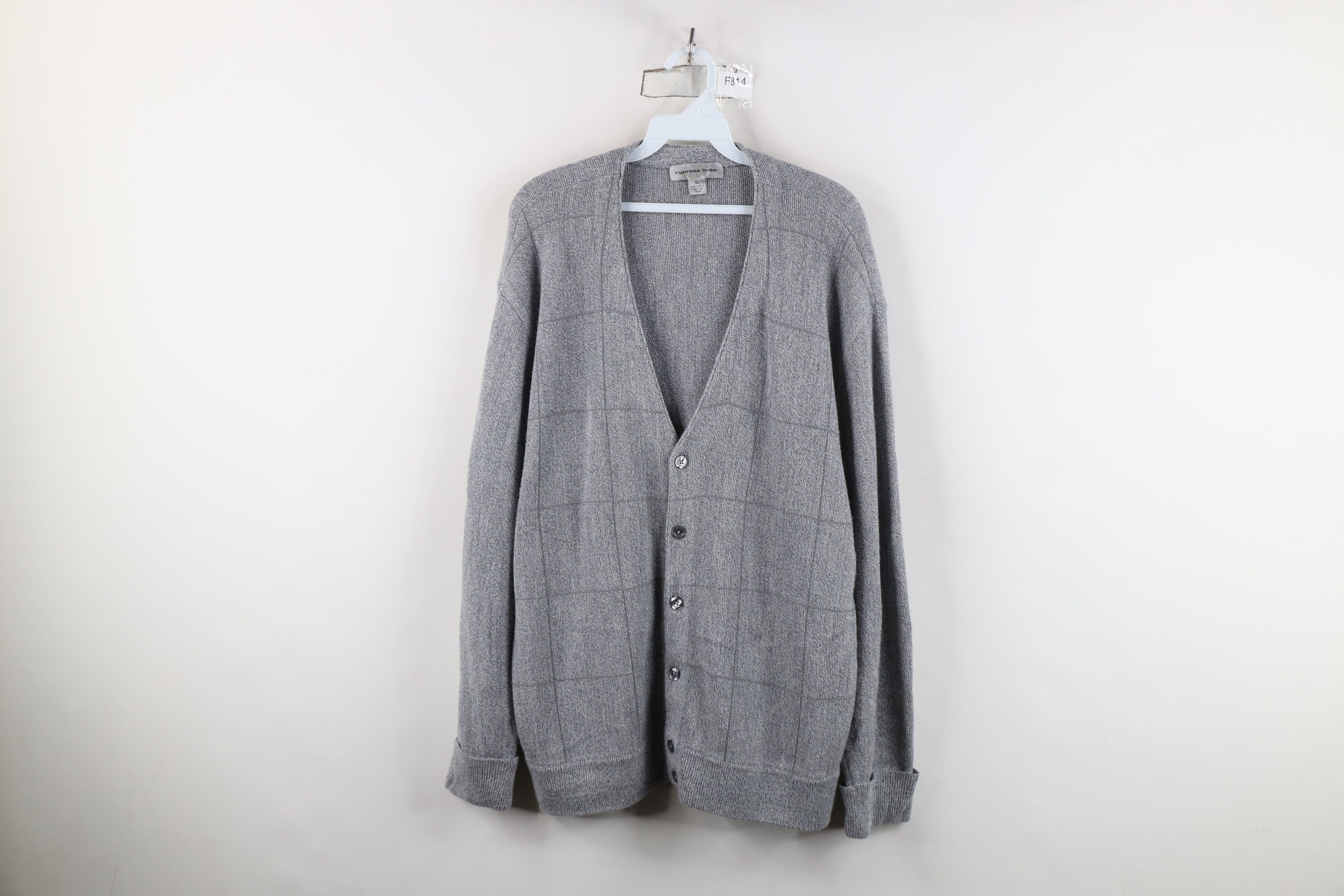 Vintage Vintage 90s Streetwear Knit Button Cardigan Sweater Gray Size US XL / EU 56 / 4 - 1 Thumbnail