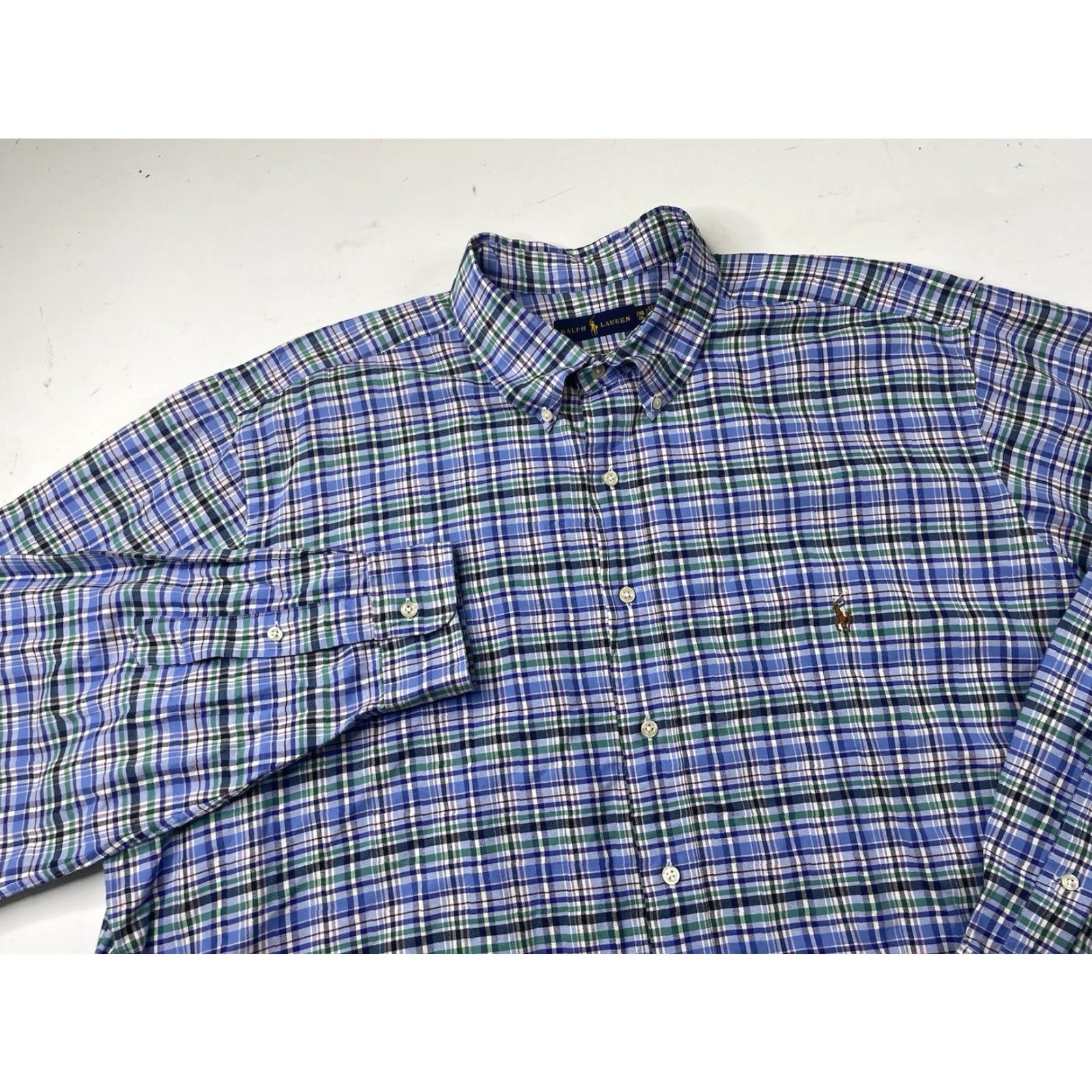 Polo Ralph Lauren Polo Ralph Lauren Shirt Mens 2XB Plaid Long Sleeve Button Down Long Sleeve Big 2X Multicolor Cotton Woven Button-Up Collared Preppy Casual Mens Size US XXL / EU 58 / 5 - 2 Thumbnail