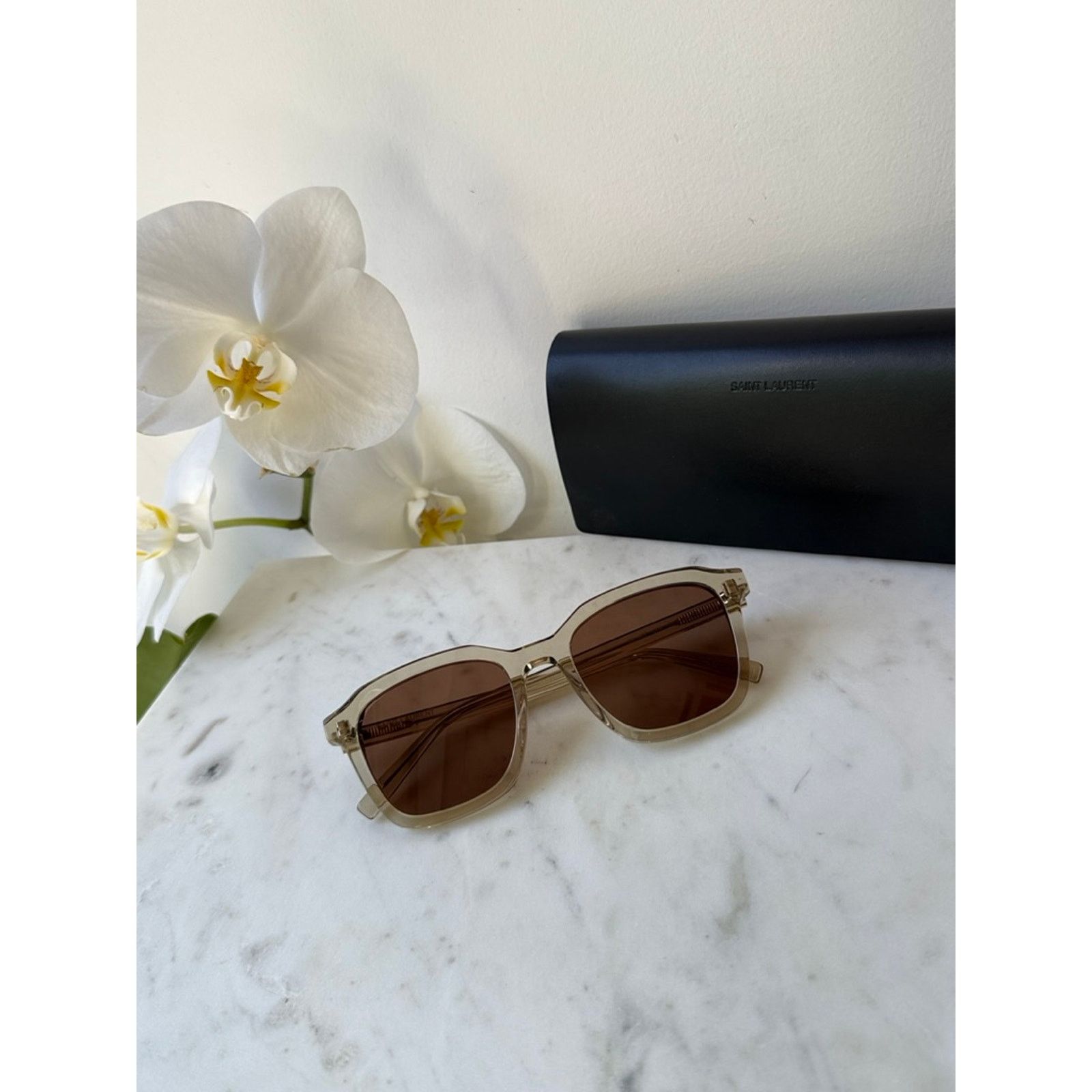 SALE! NEW Saint Laurent SL457 Beige Unisex Sunglasses Saint Laurent SL 572 Beige/Silver 50/22/145 unisex adults  main image 3