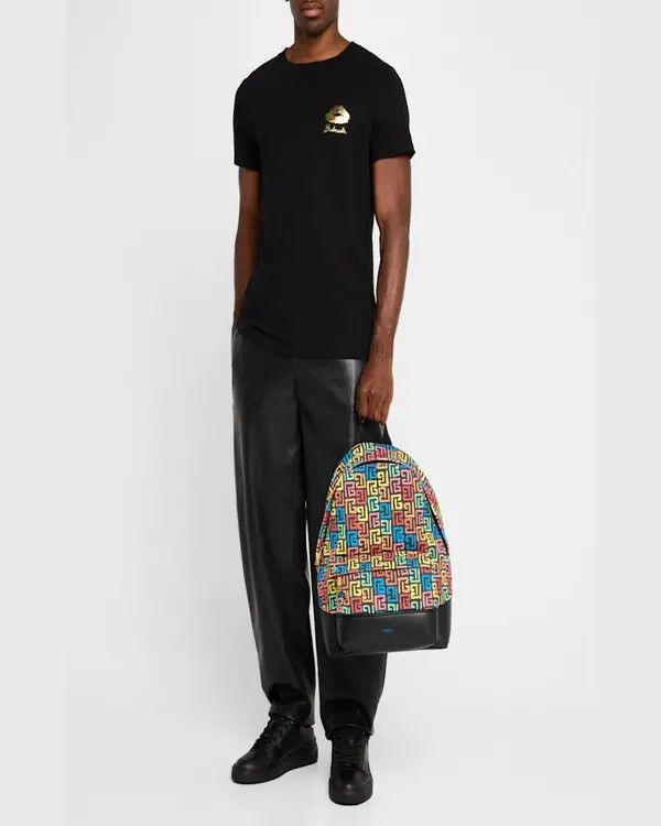 Balmain o1s1wg111225 Size:OS/Labyrinth Canvas Backpack in Multicolor Size ONE SIZE - 5 Thumbnail