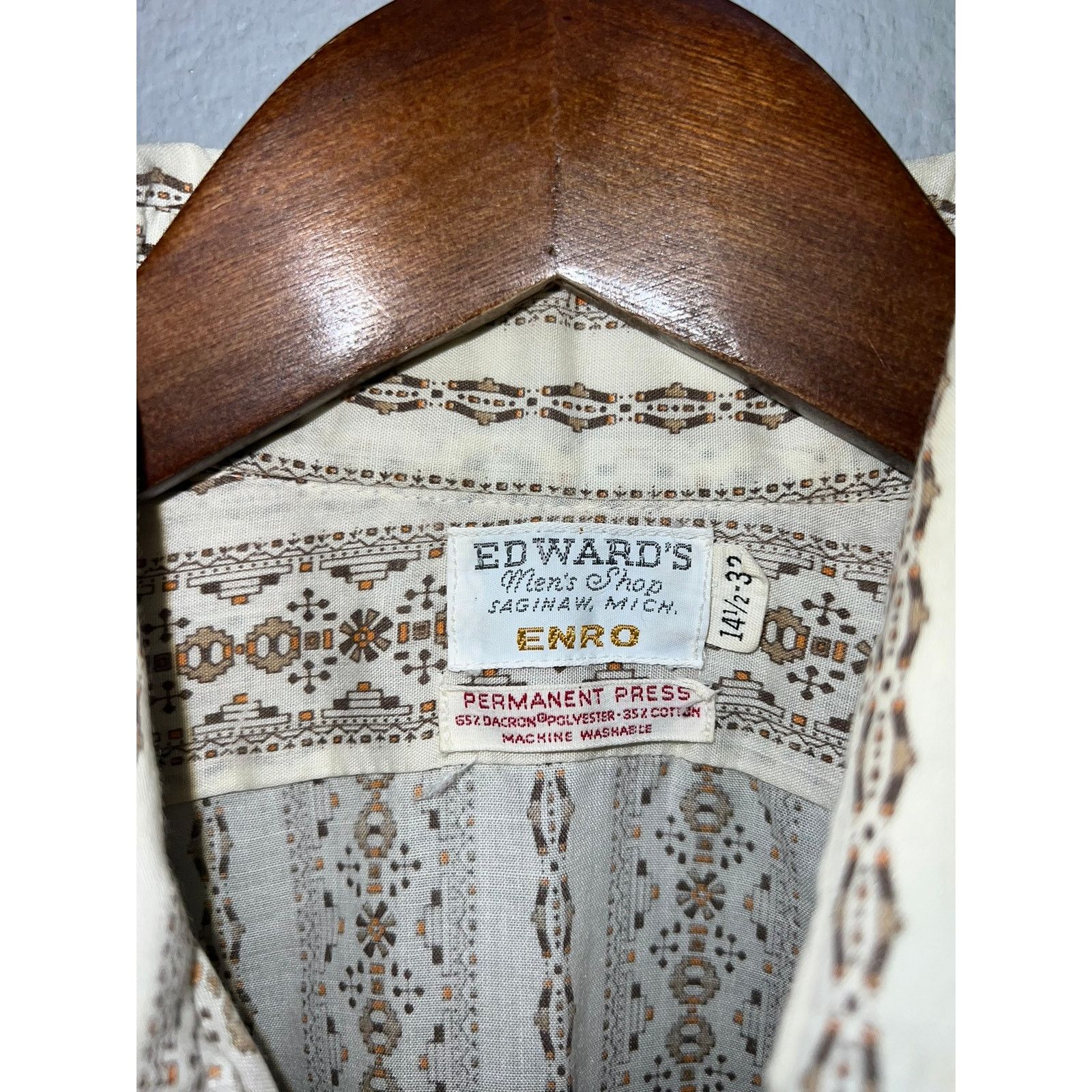 Vintage Vintage Geometrical Button Up Shirt Edwards Enro Dacron M Size US M / EU 48-50 / 2 - 6 Thumbnail