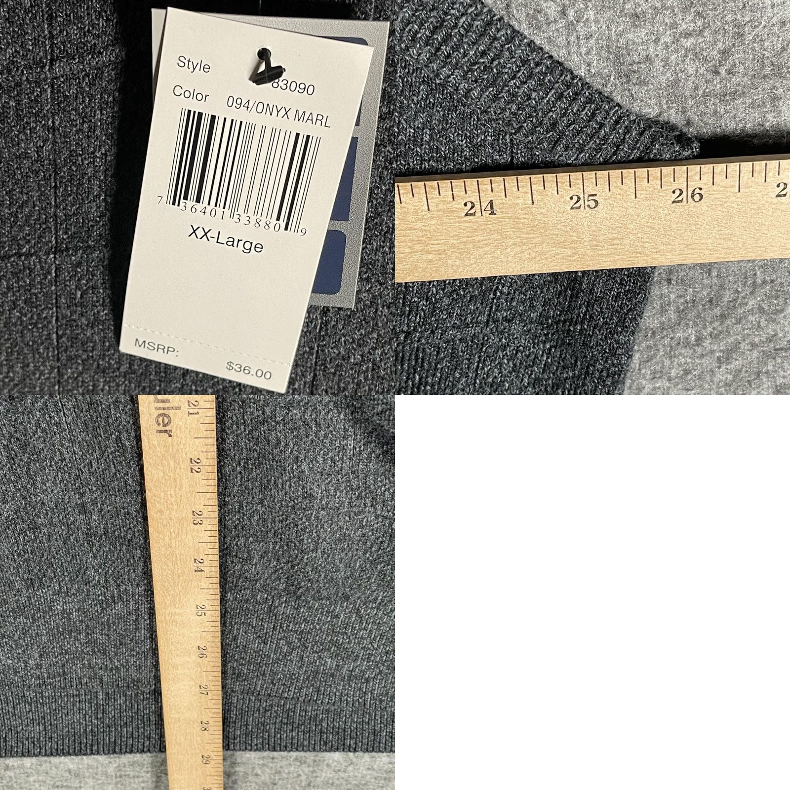 Dockers Dockers Sweat Vest - Mens 2XL Gray Acrylic Knit V-Neck Size US XXL / EU 58 / 5 - 8 Thumbnail