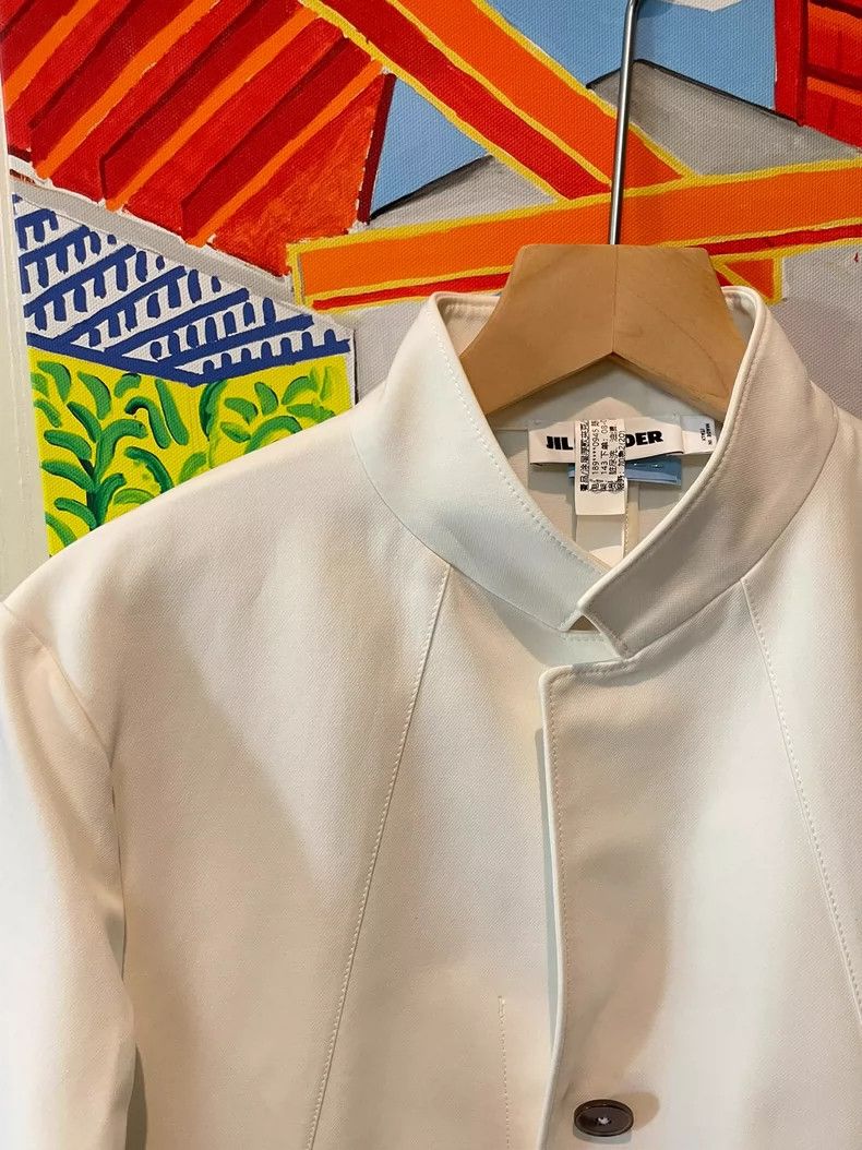 Jil Sander Jil Sander White Chinese Collar Suit Size XXS / US 00 / IT 34 - 4 Thumbnail