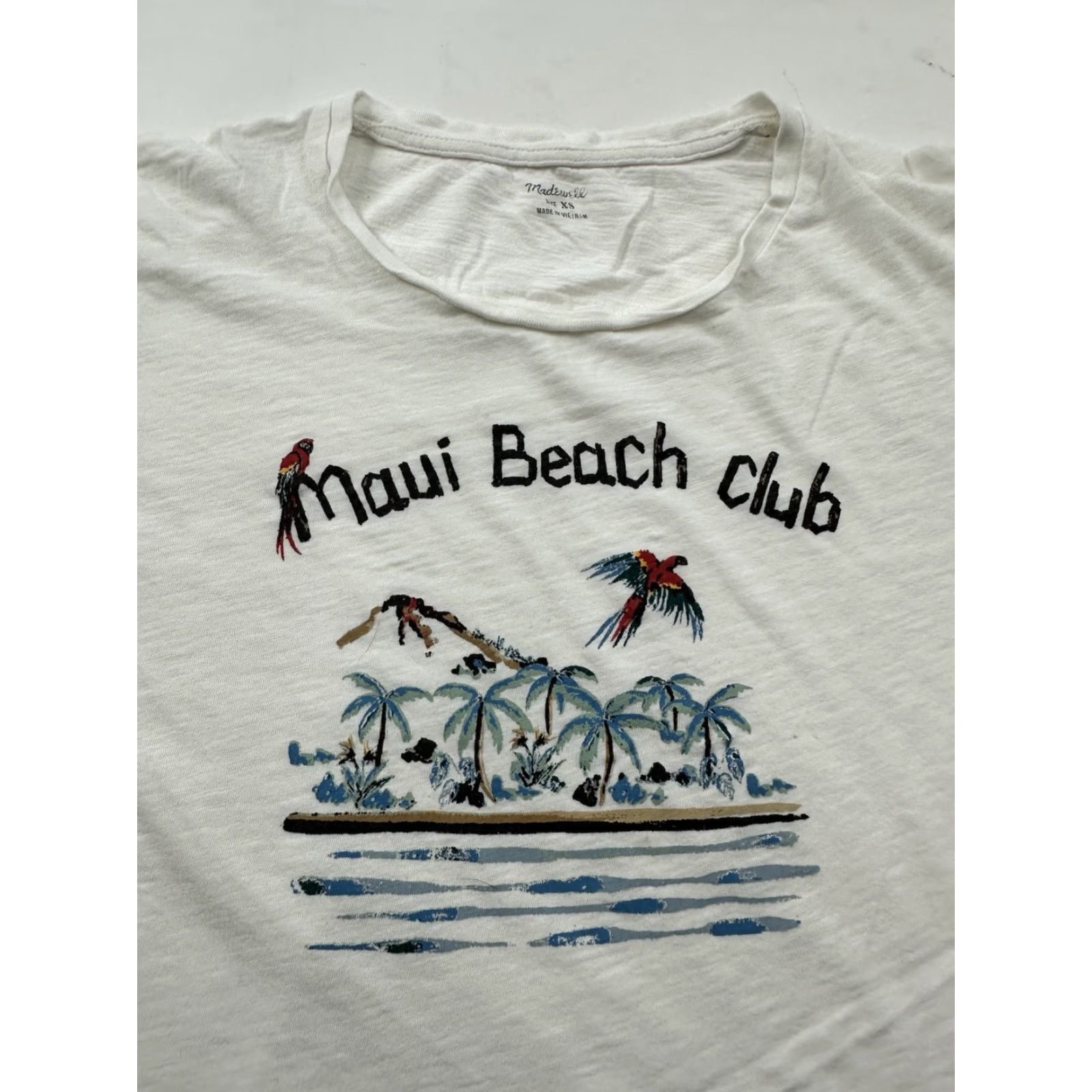 Madewell Madewell Shirt Womens XS White Maui Beach Club Short Sleeve Casual T-Shirt Women XS White Basic Regular Cotton Size XS / US 0-2 / IT 36-38 - 4 Thumbnail