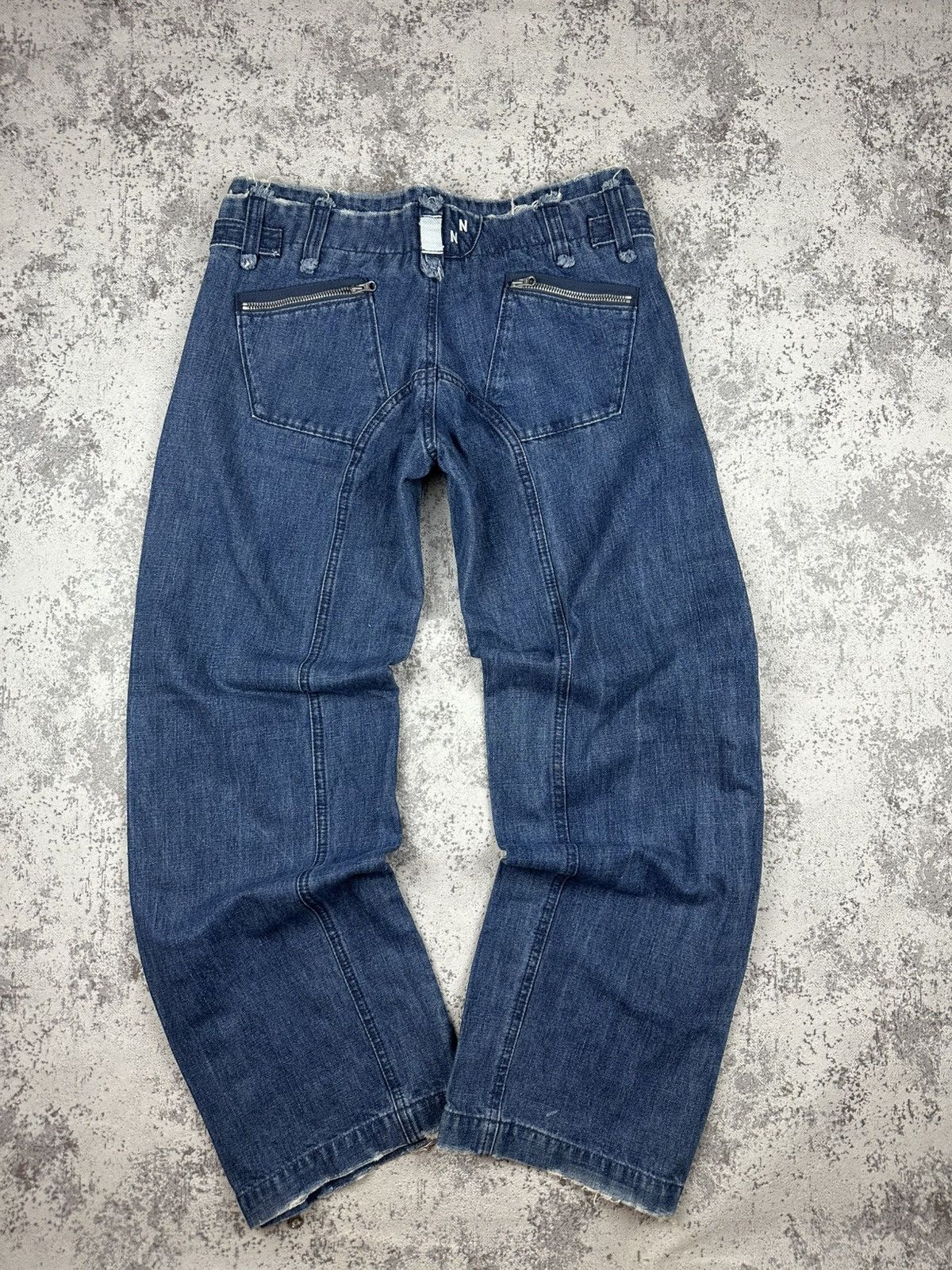 Designer Cargo Jeans Baggy Blue Zip-Off Utility Wide Fit Techwear Size US 32 / EU 48 - 1 Thumbnail