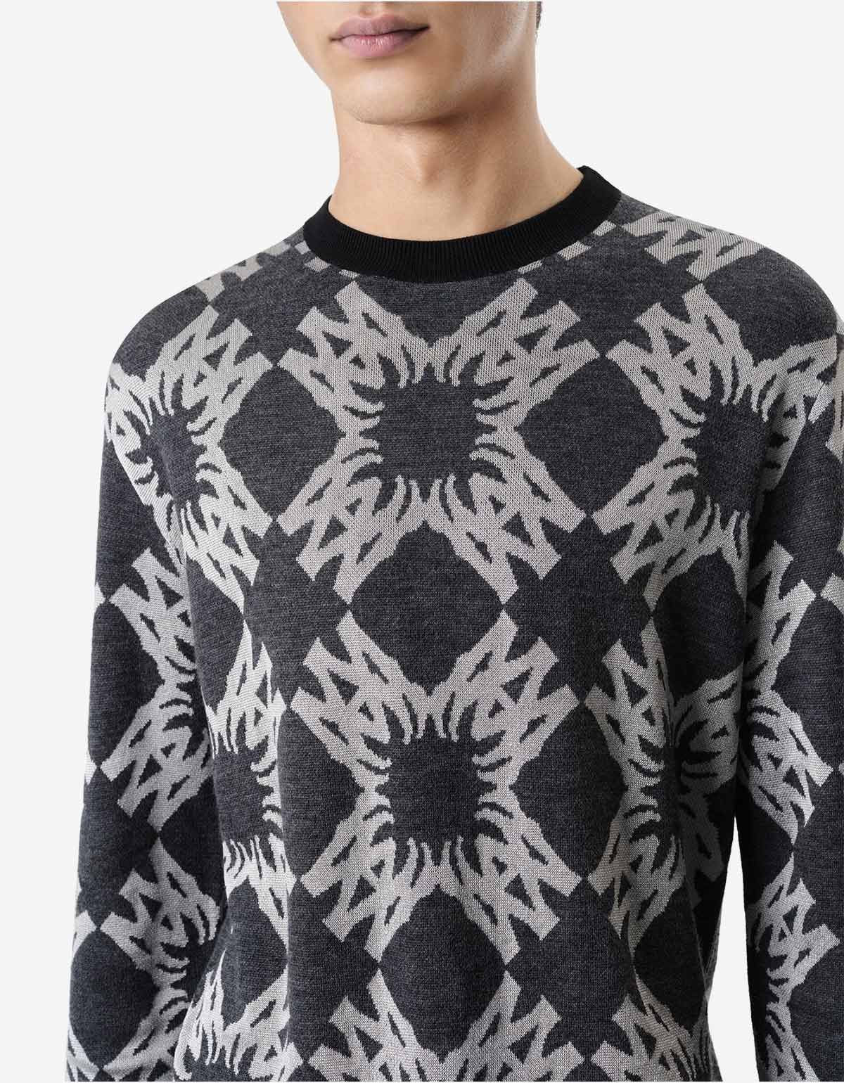 Amiri Amiri Dark Grey MA Quad Crew Neck Sweater Size US M / EU 48-50 / 2 - 4 Thumbnail