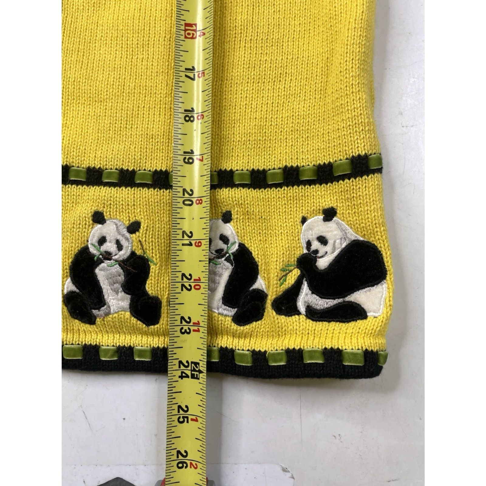 Vintage VINTAGE Storybook Knits Sweater Full Zip Womens Small Yellow Panda Bear Animals Casual Knit Zipper - Size S / US 4 / IT 40 - 6 Thumbnail
