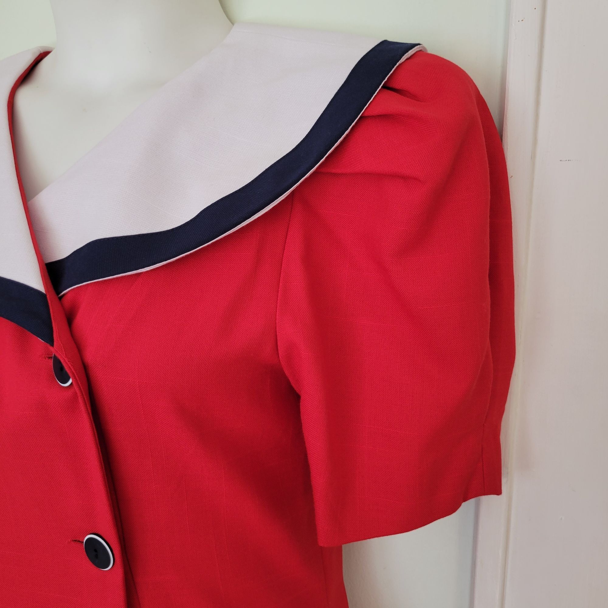 Vintage Vintage Melissa Harper 12 Red White Blue Double Breasted Sai Size XL / US 12-14 / IT 48-50 - 3 Thumbnail