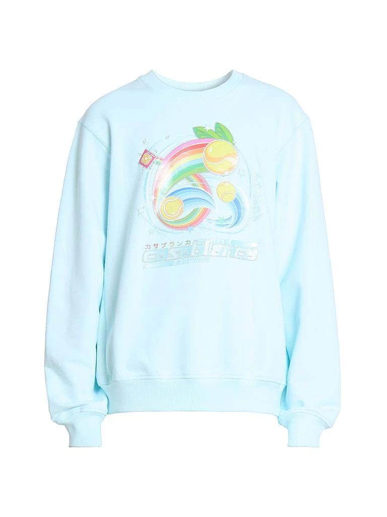 Casablanca os11x0326 Manga Tennis Ball Printed Sweatshirt in Blue Size US L / EU 52-54 / 3 - 1 Thumbnail