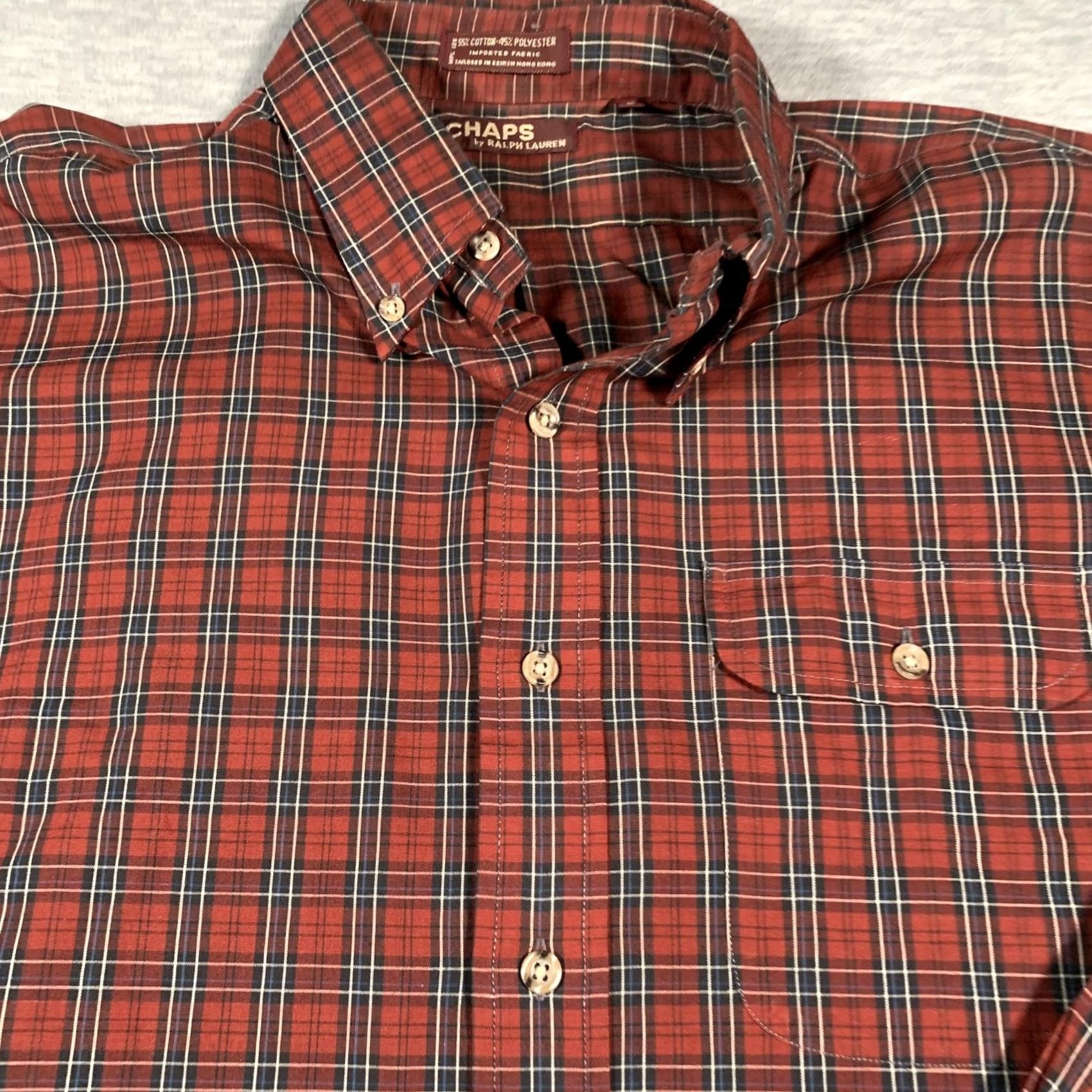 Chaps VINTAGE Chaps Ralph Lauren Shirt Mens Large Plaid Button Down Long Sleeve 90s Size US L / EU 52-54 / 3 - 4 Thumbnail