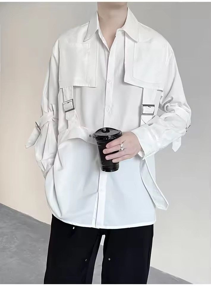Japanese Brand Punk Hip Hop Techwear Style Long Sleeve Cargo Shirt Size US M / EU 48-50 / 2 - 7 Thumbnail