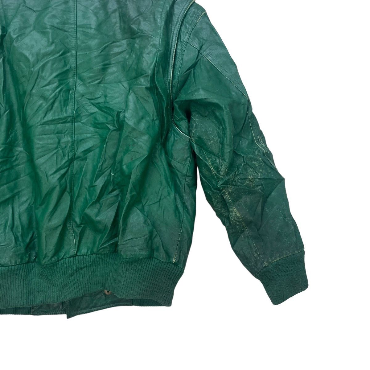 Genuine Leather × Vintage Vtg 80s Japanese Brand Sul Urban Varsity Leather Jacket Size US M / EU 48-50 / 2 - 8 Thumbnail