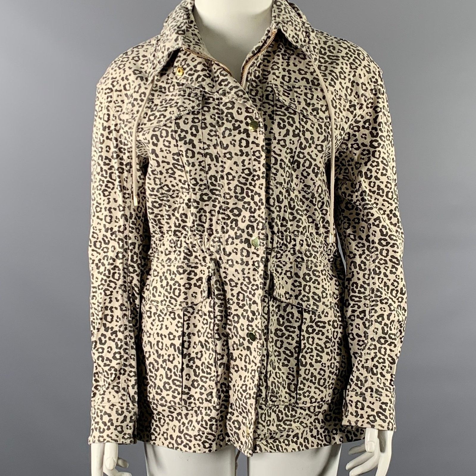 ATM ATM Size L White Black Cotton Blend Leopard Cargo Jacket Size L / US 10 / IT 46 - 1 Thumbnail
