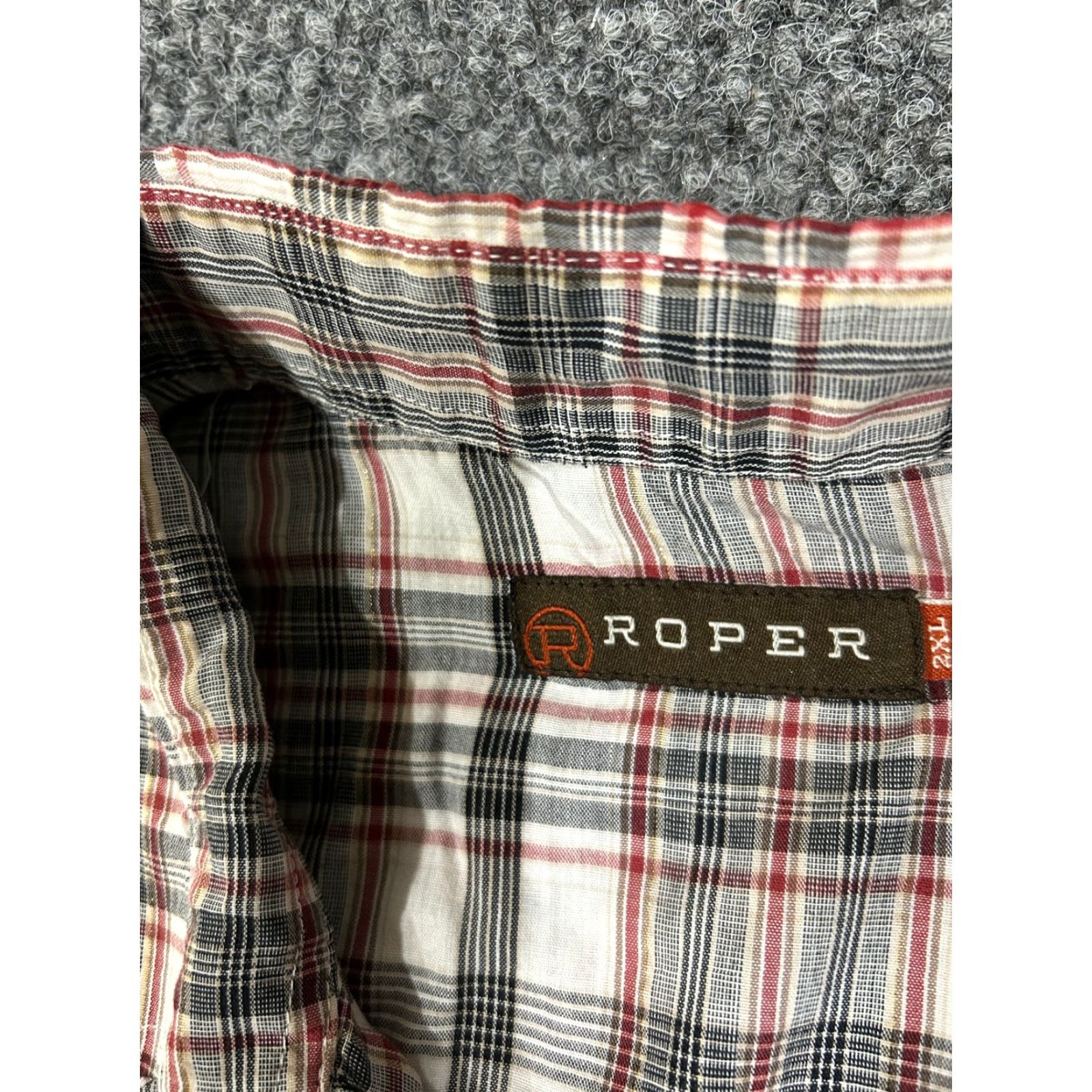 Roper Roper Shirt Mens 2XL Button-Up Plaid Western Snap Cowboy Casual Multicolor Short Sleeve Collared Slimming Pockets American Western Theme Mens Size US XXL / EU 58 / 5 - 6 Thumbnail