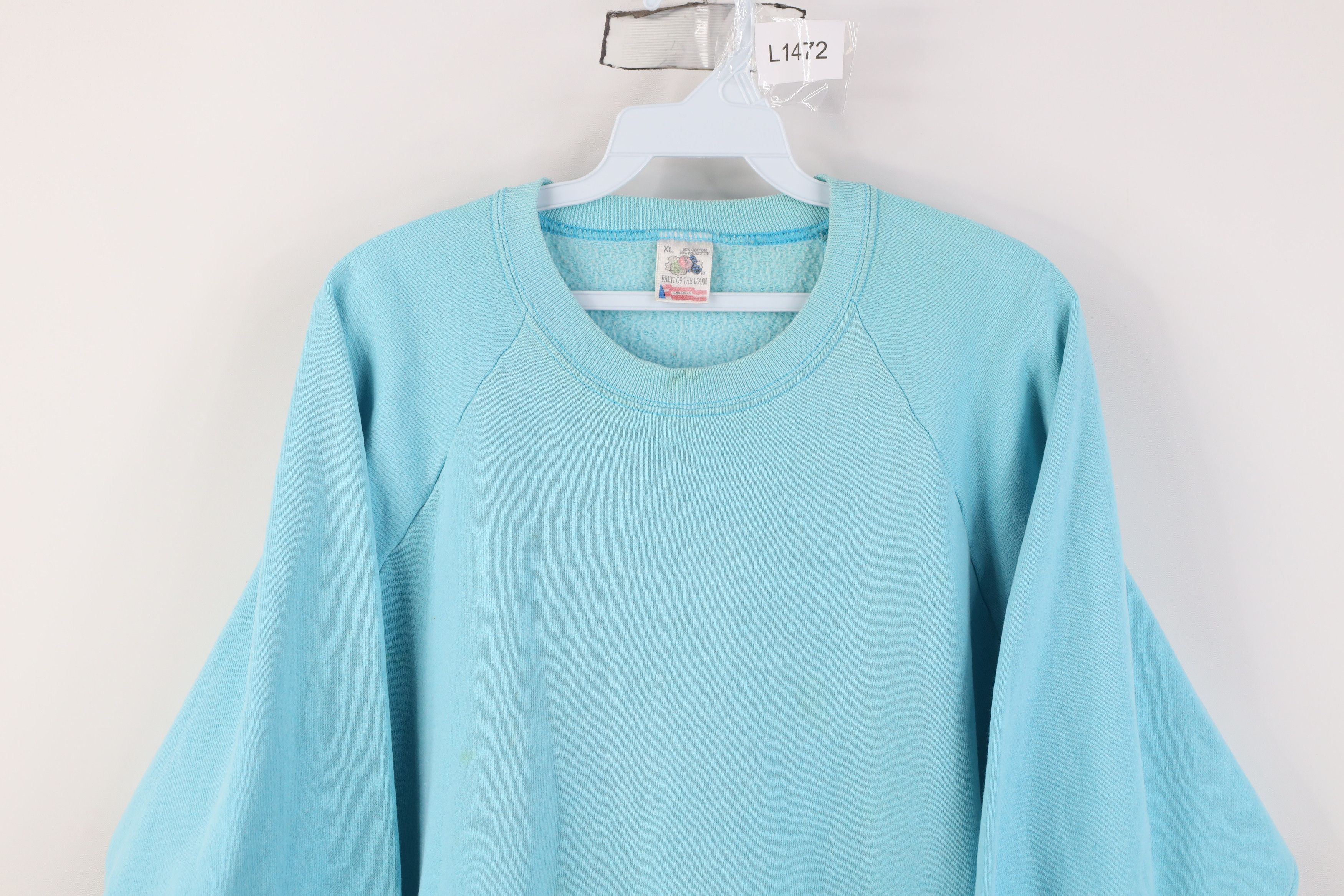 Vintage Vintage 90s Streetwear Crewneck Sweatshirt Light Blue USA Size XL / US 12-14 / IT 48-50 - 2 Thumbnail