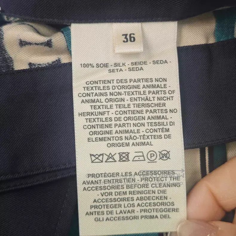 Hermes Hermes Green Chain Pattern Metal Buckle Silk Short Skirt Size 24" / US 00 / IT 34 - 6 Thumbnail